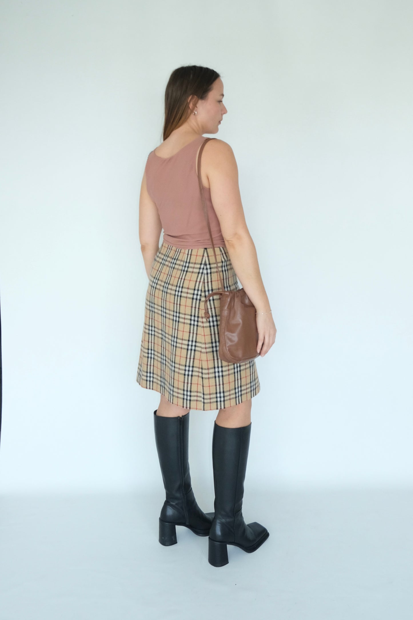 Walnut Leather Cinch Bag