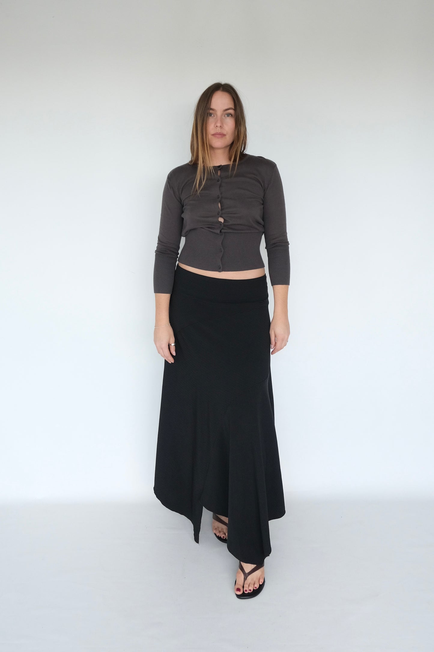 90’s Pinstripe Asym Skirt