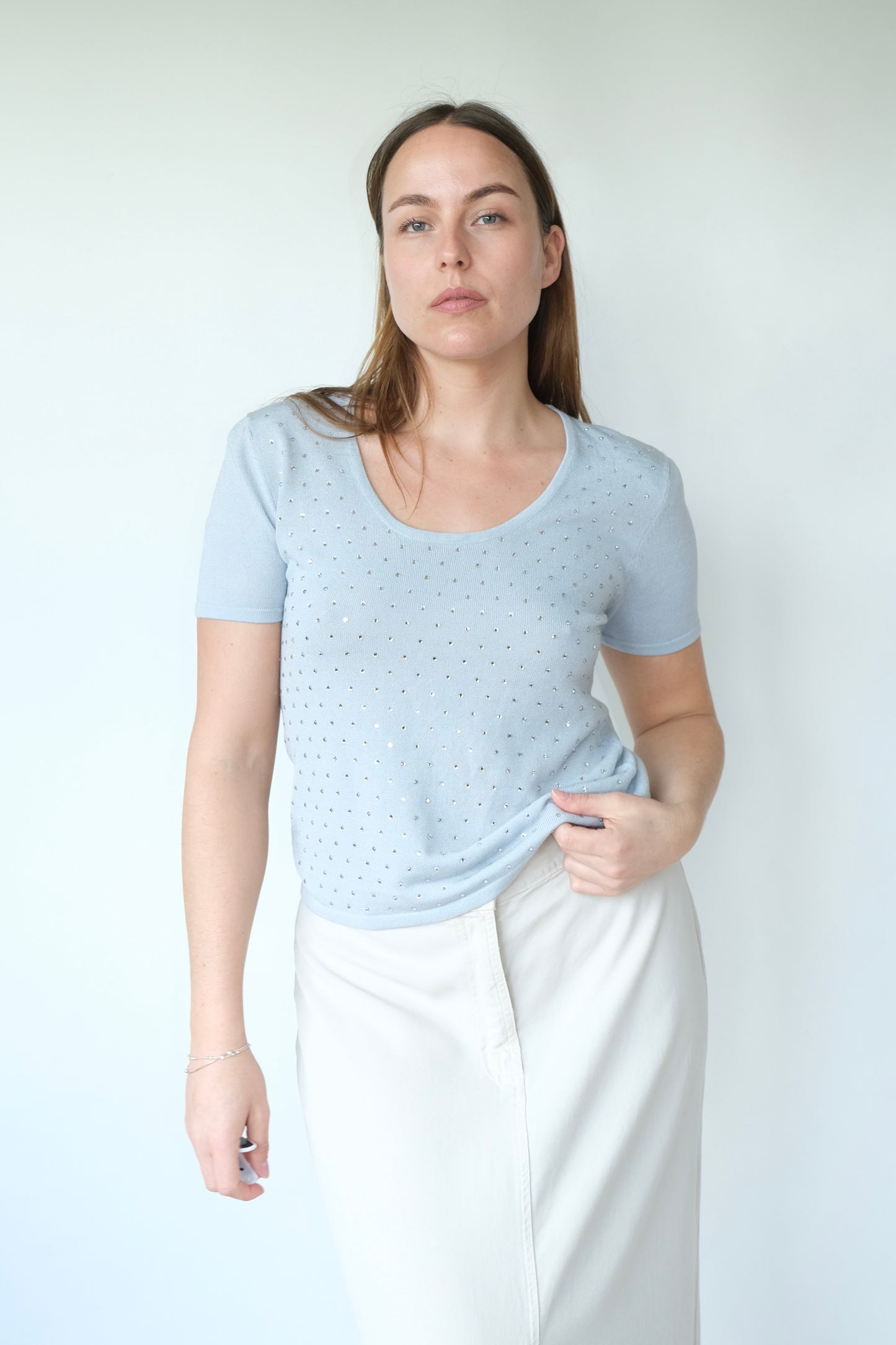 Cache Cotton Knit T-Shirt