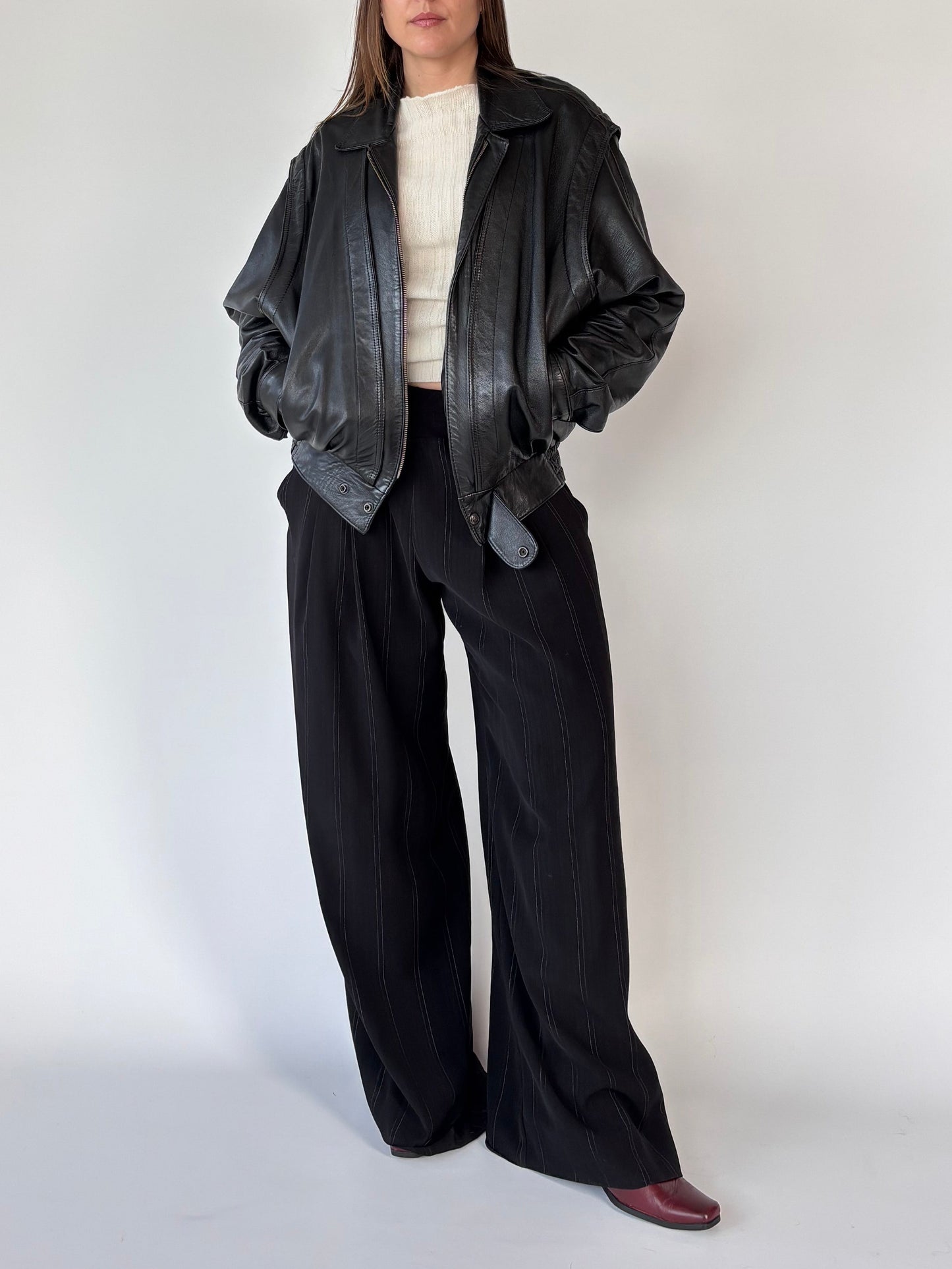Frantik 90’s Leather Bomber Jacket