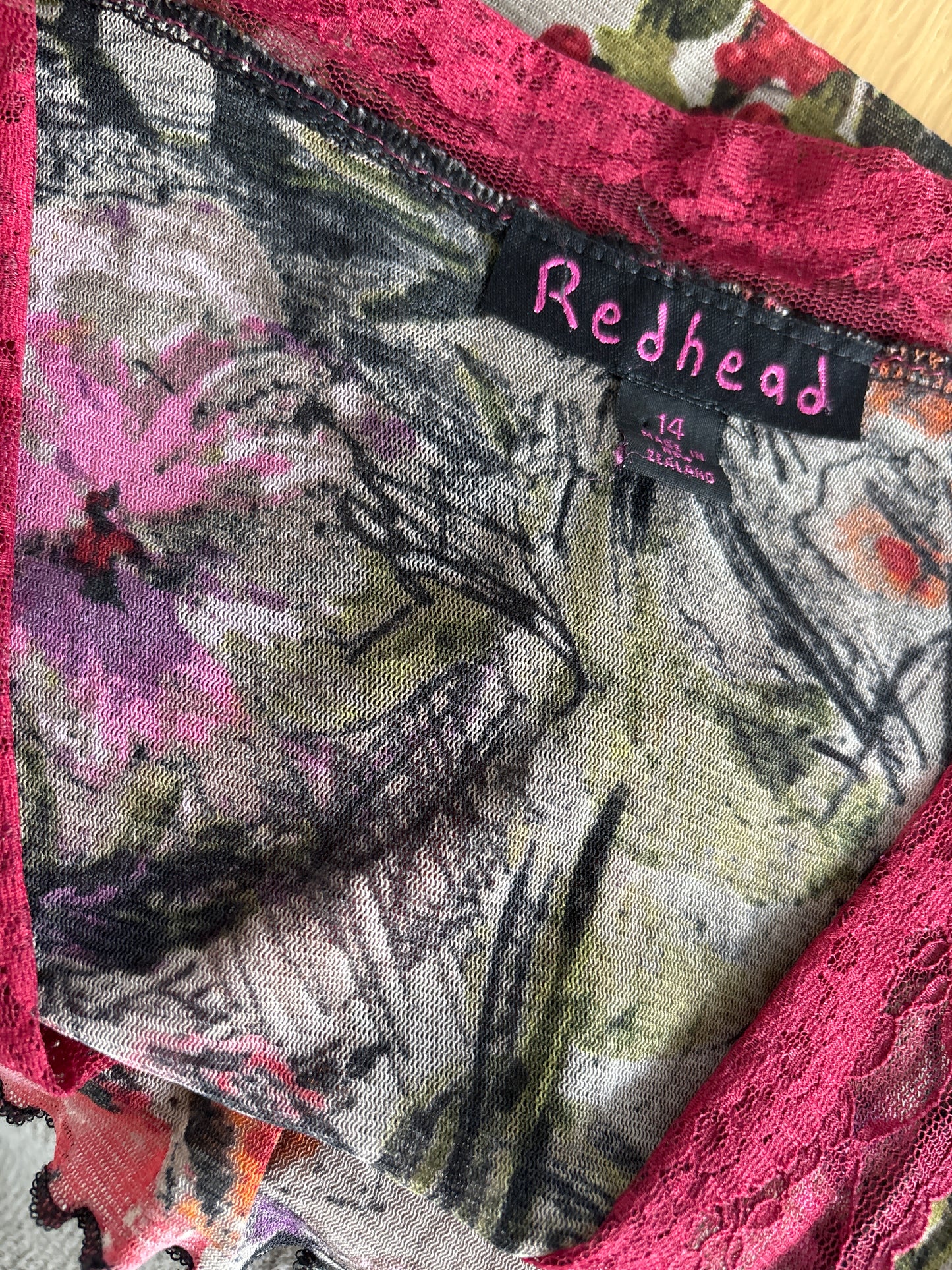 Red Head Floral Lace Top