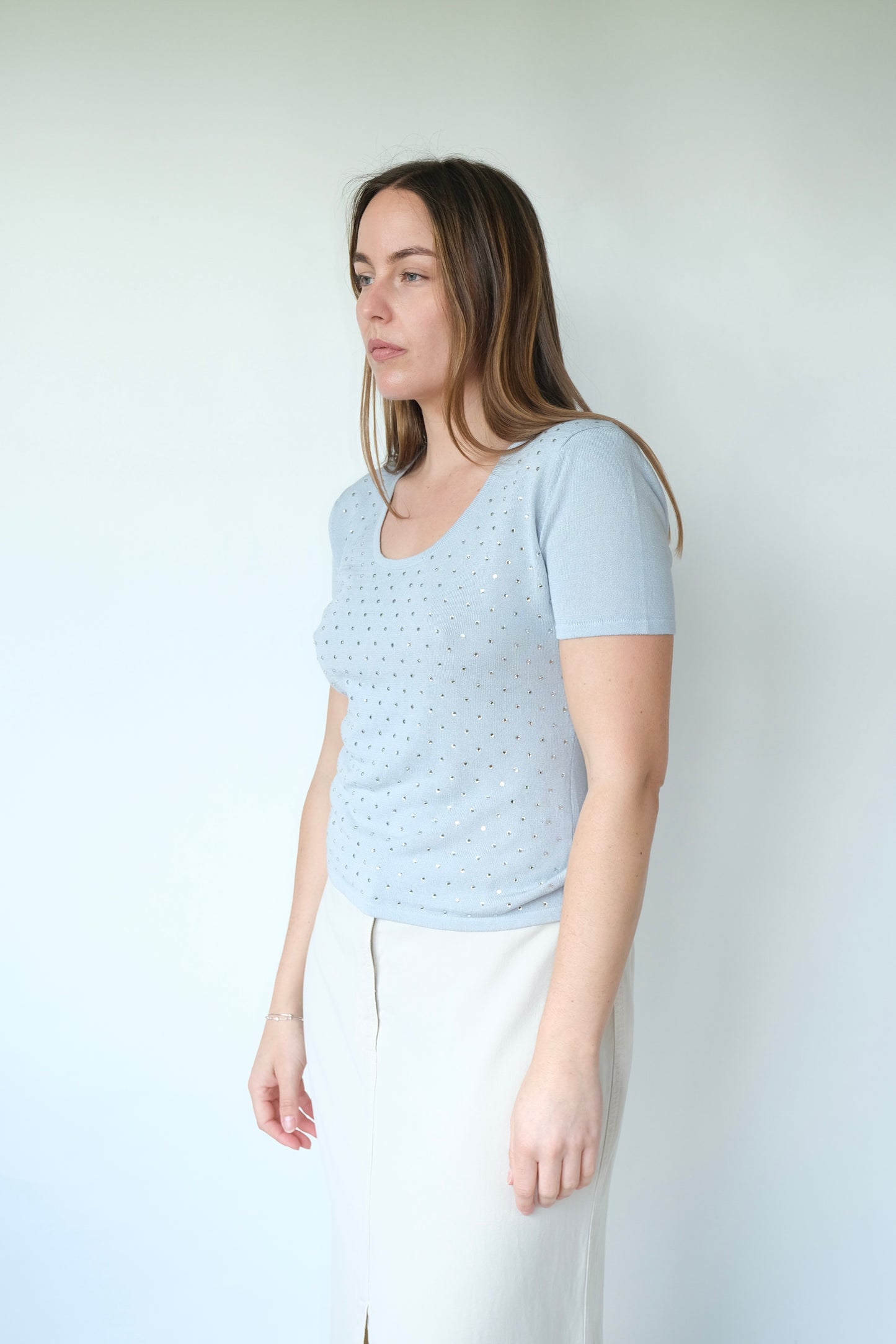 Cache Cotton Knit T-Shirt