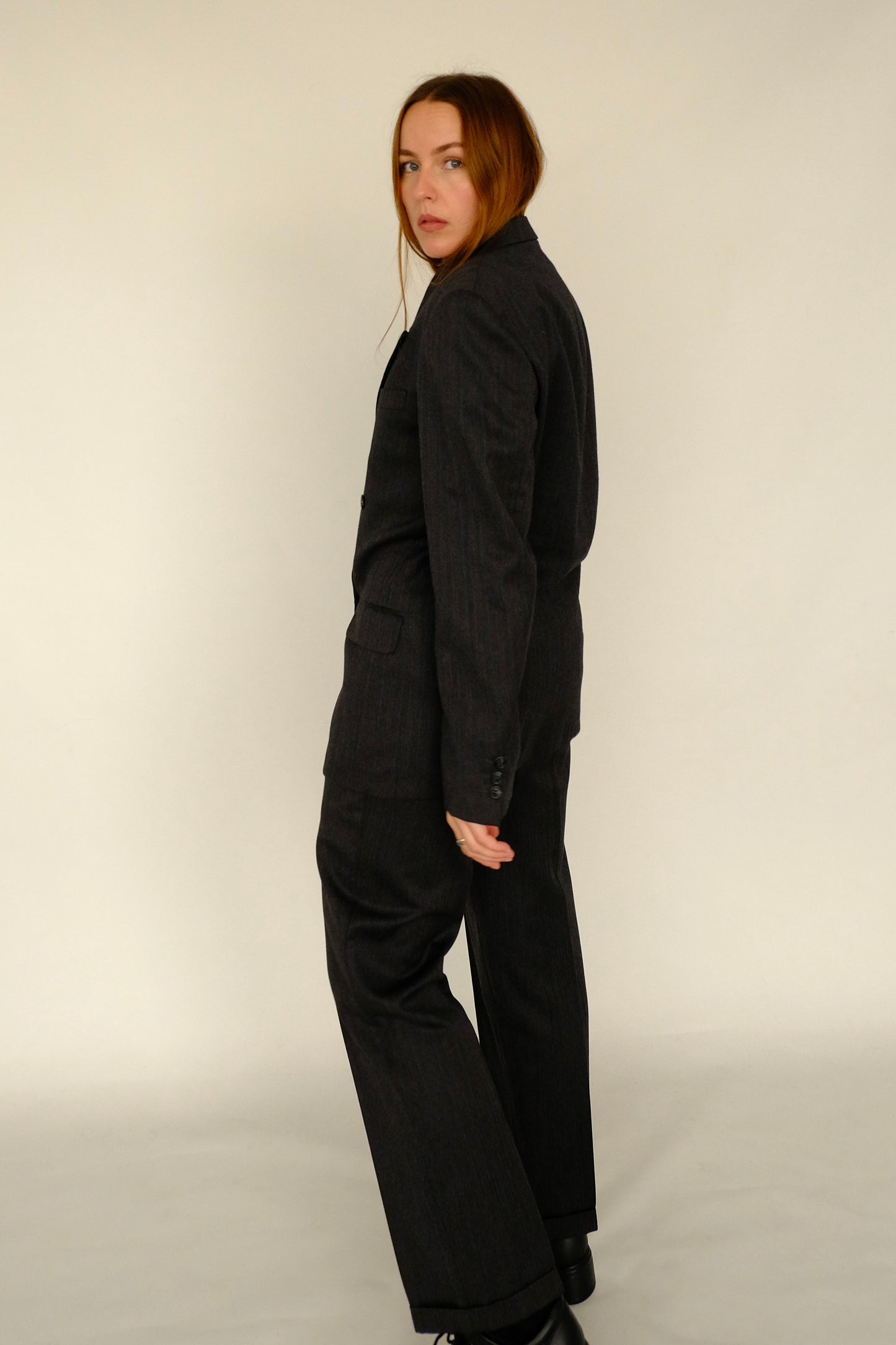 Charcoal Wool Pant Suit