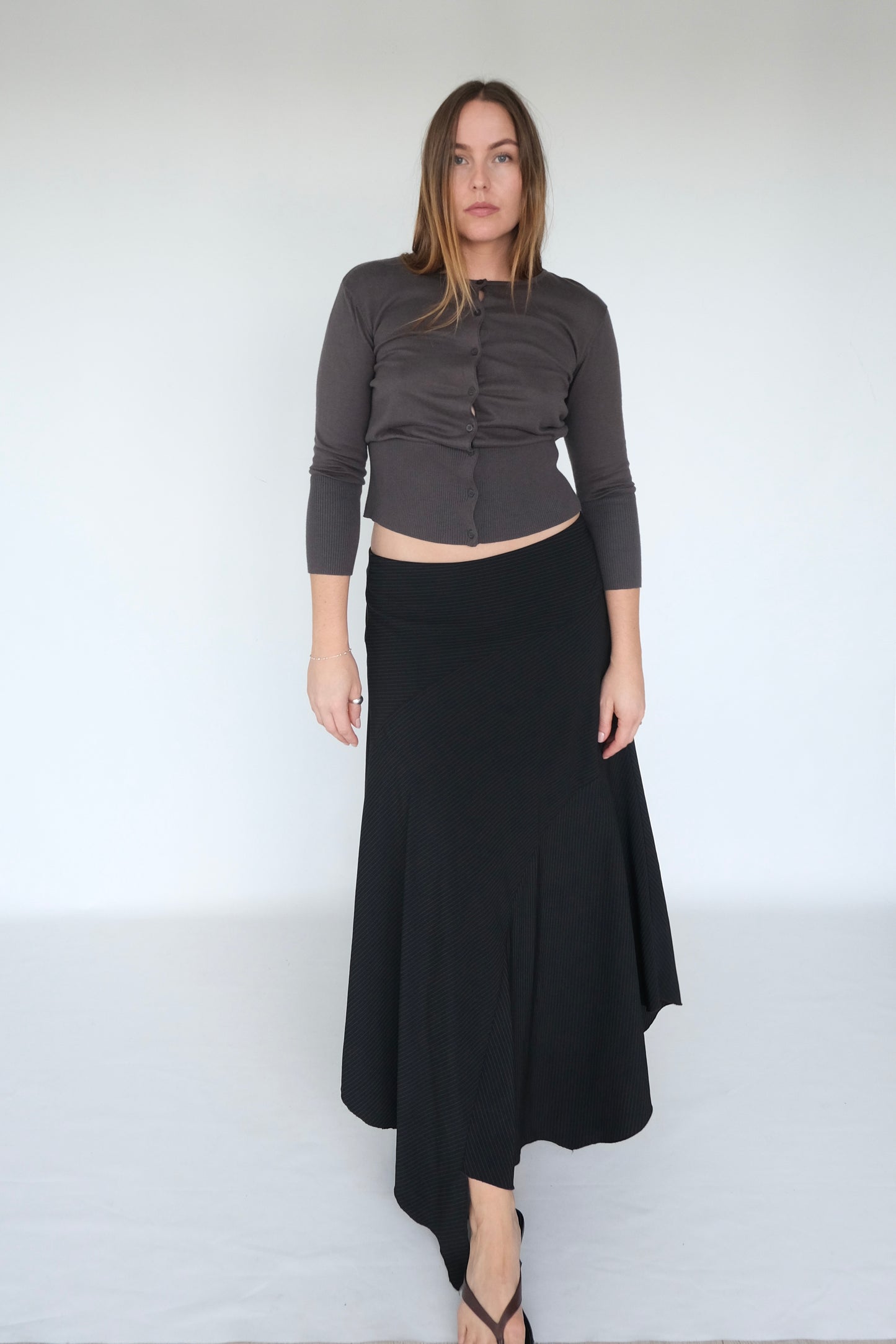90’s Pinstripe Asym Skirt