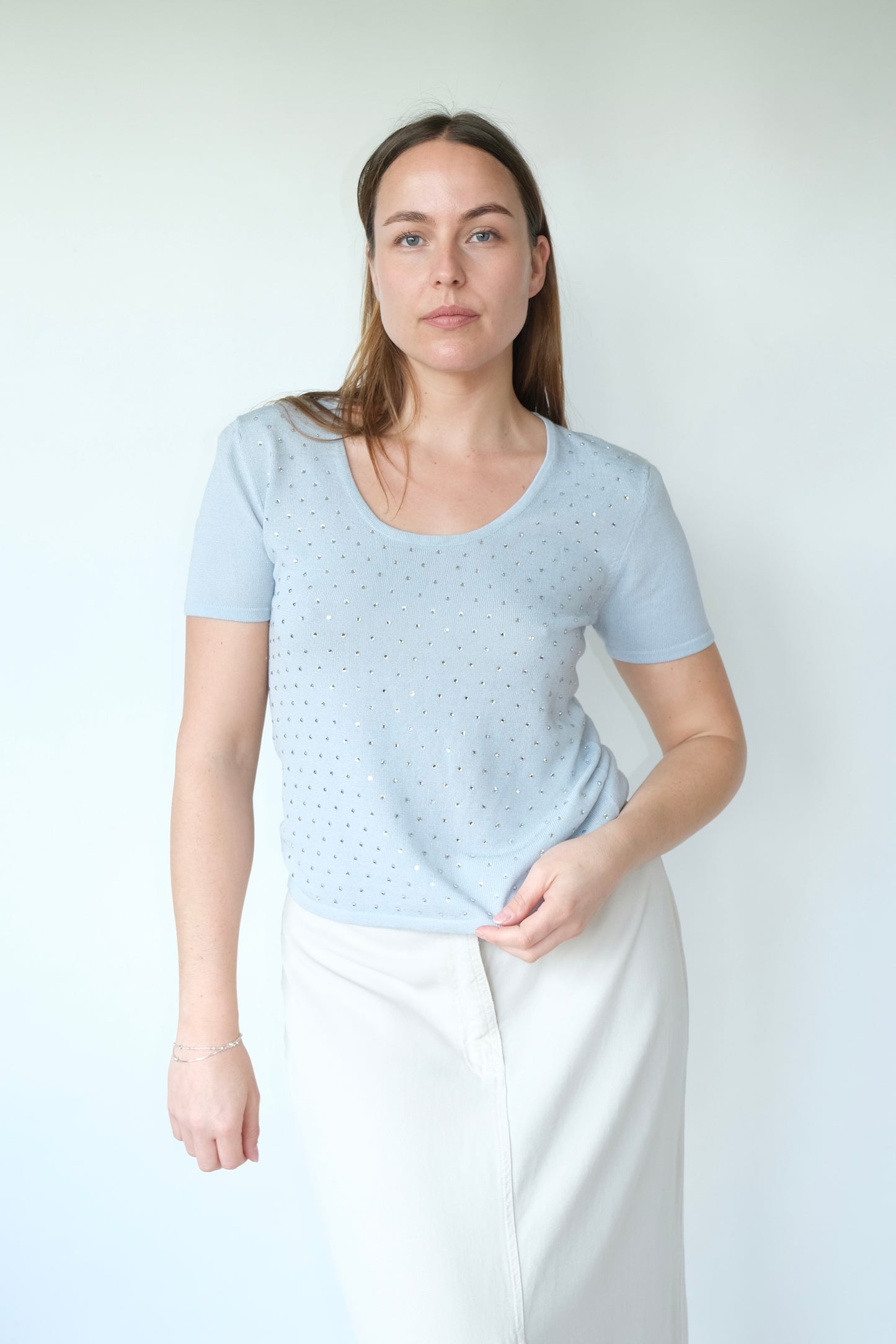 Cache Cotton Knit T-Shirt