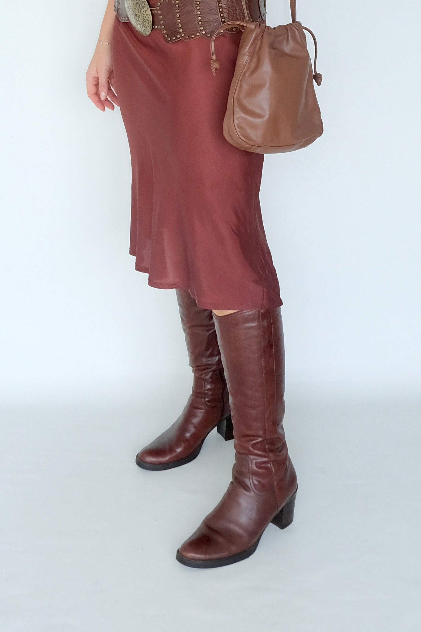 Lipstik Leather Knee High Boots