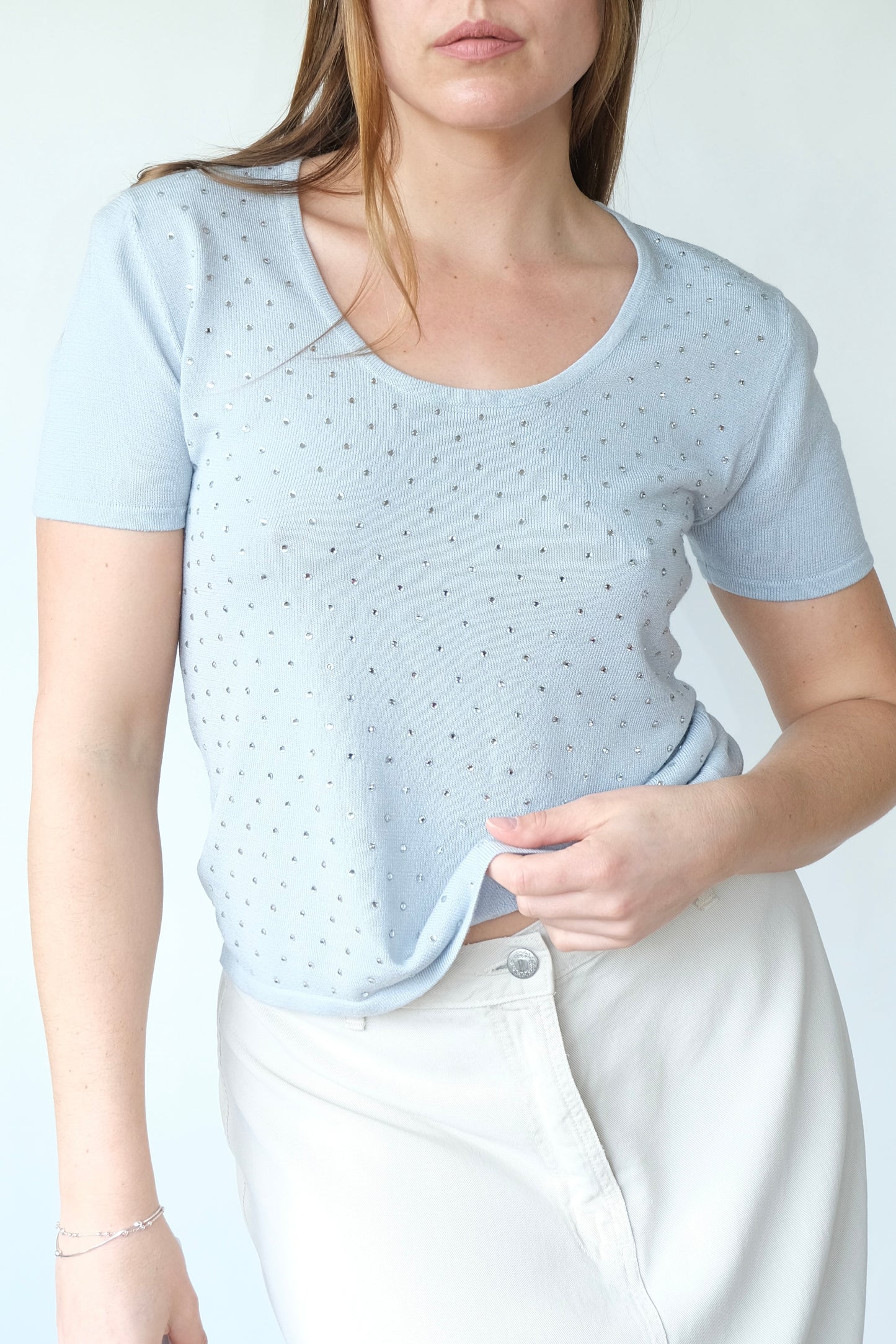 Cache Cotton Knit T-Shirt