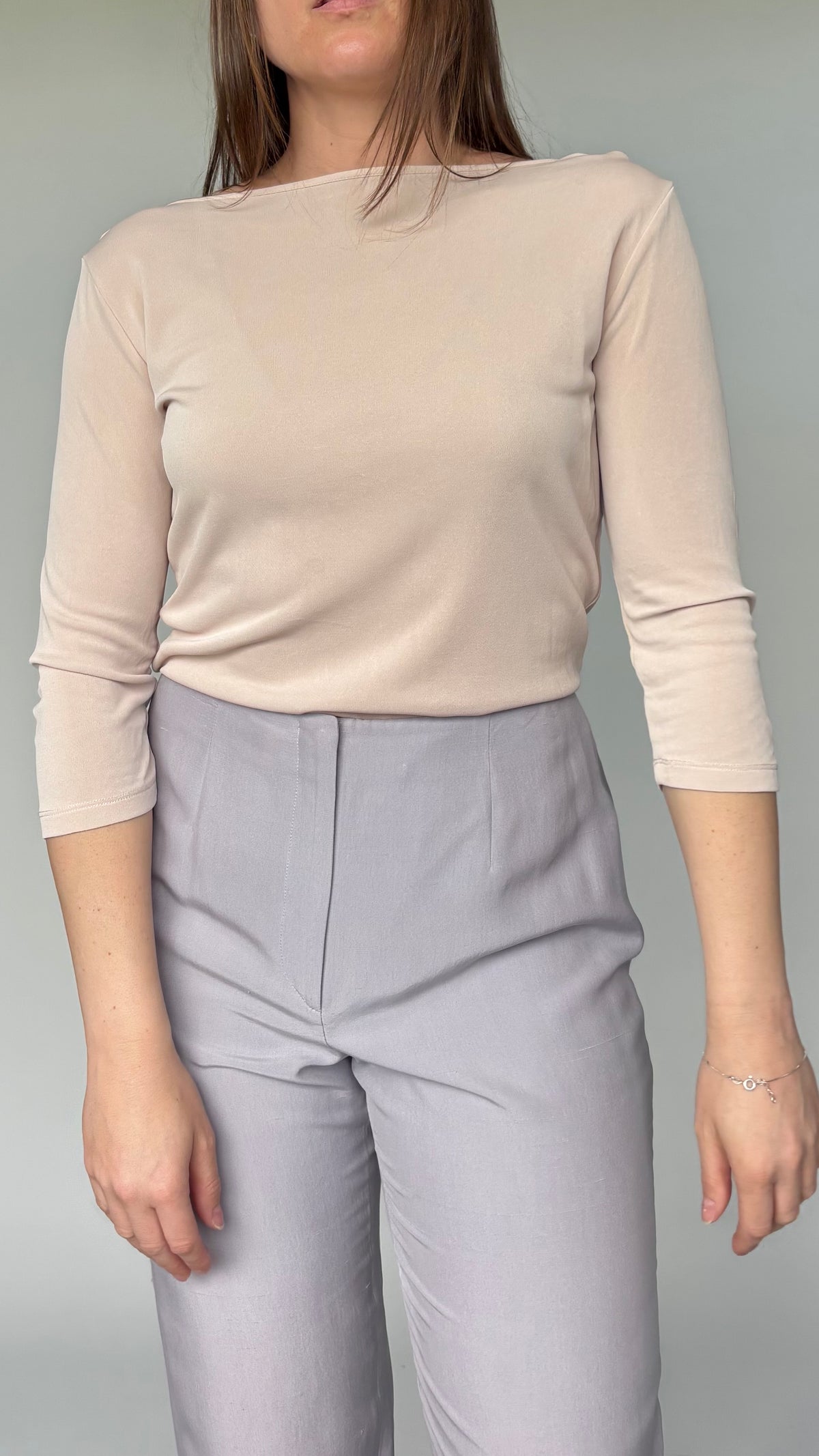 Silk Cowl 3/4 Sleeve Top