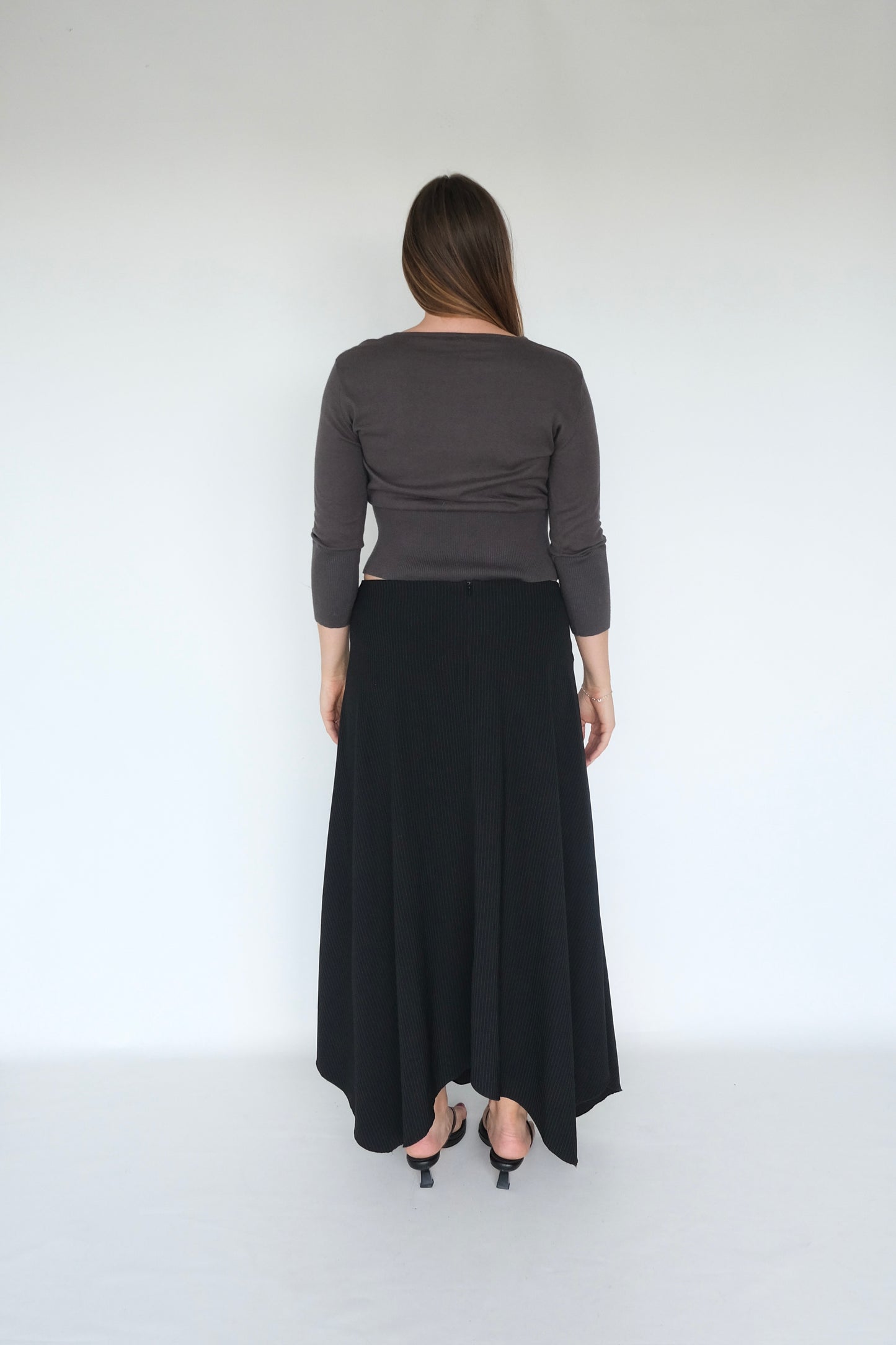 90’s Pinstripe Asym Skirt