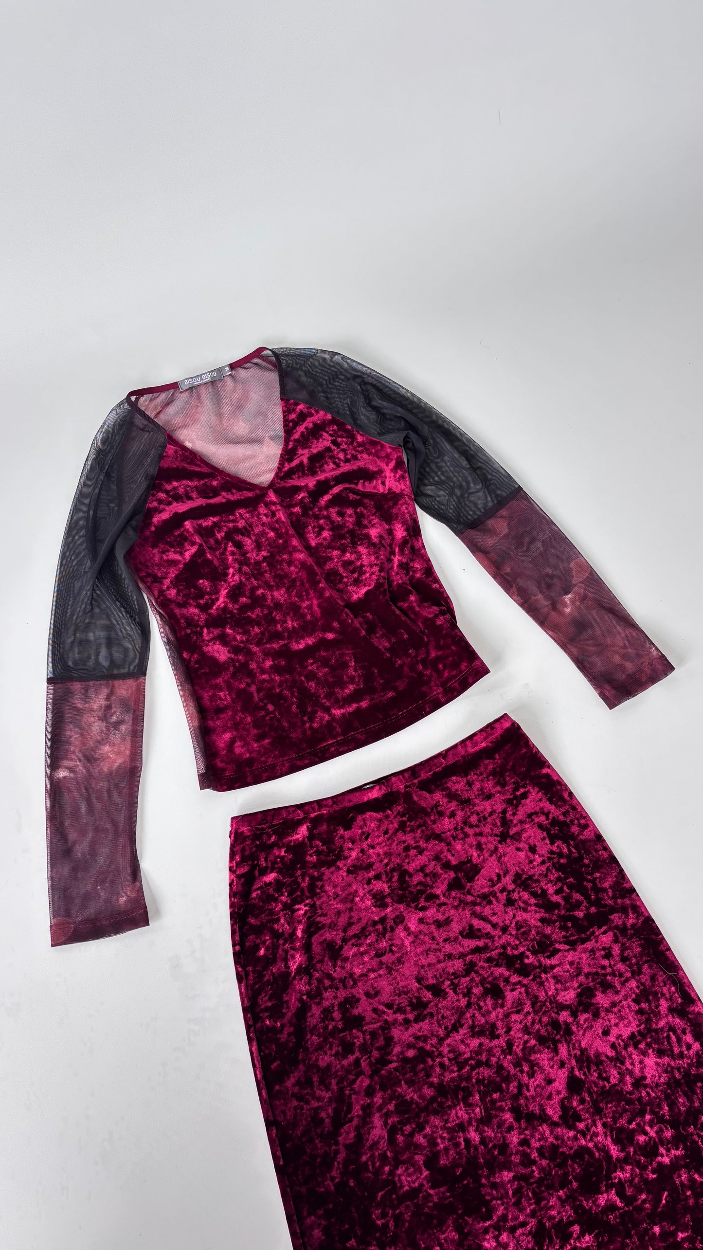 Bisou Bisou Velvet Mesh Skirt Set (8-10)