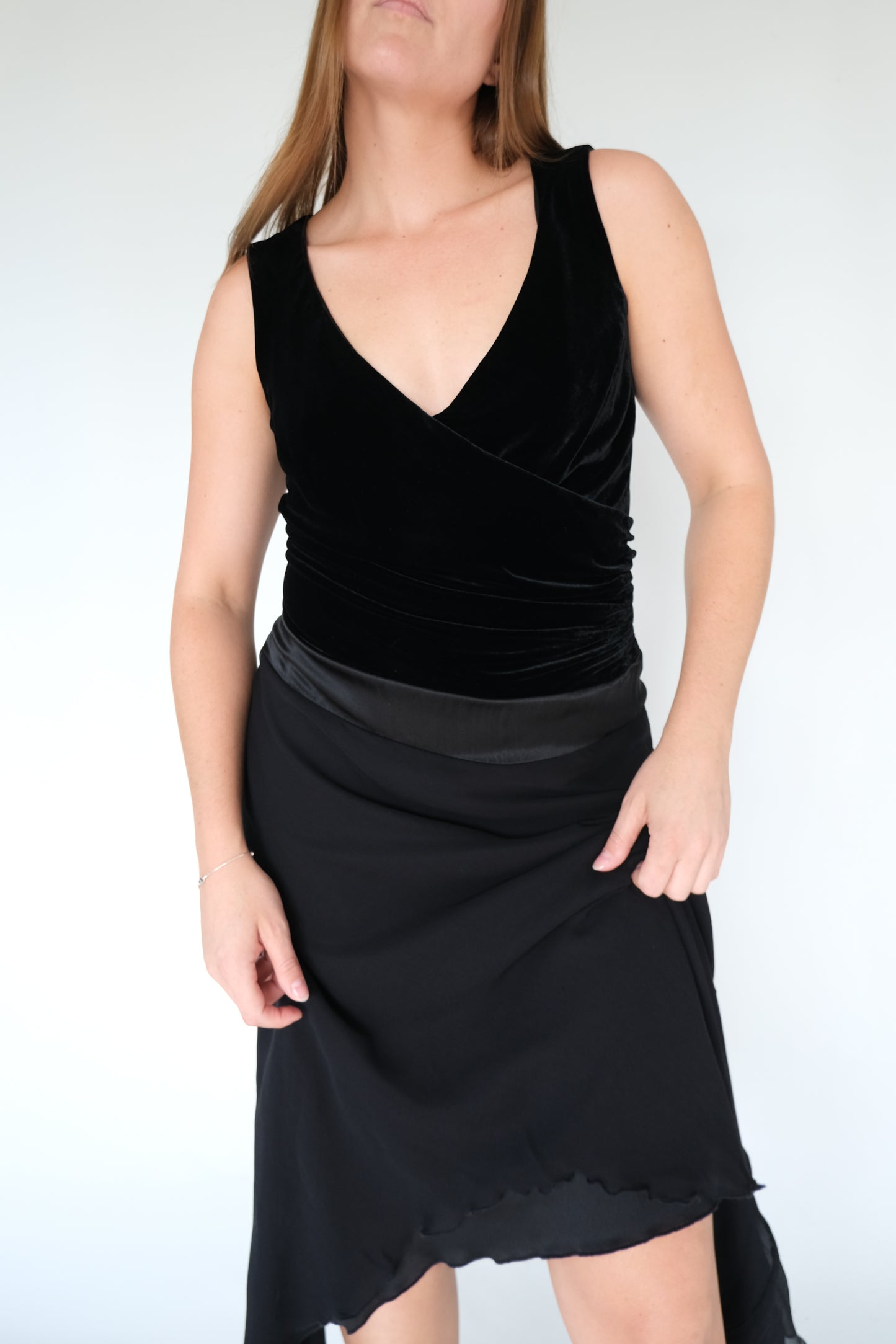 90's Silk and Velvet Dress
