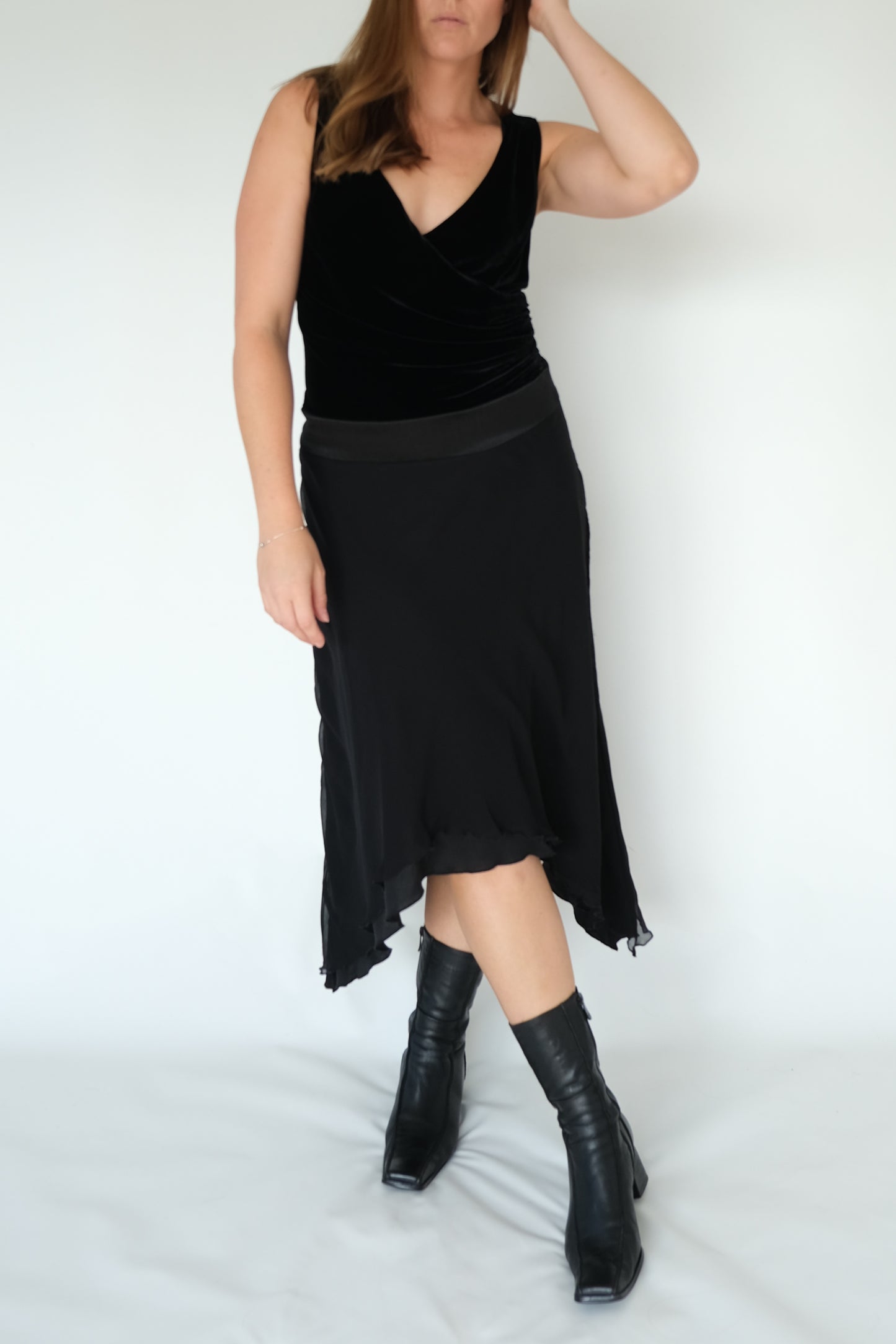 90's Silk and Velvet Dress