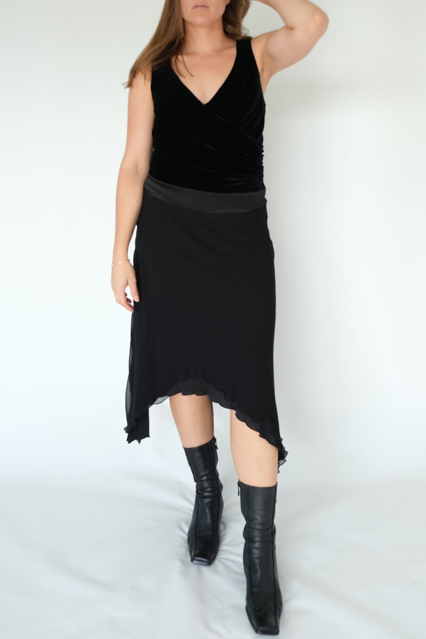 90's Silk and Velvet Dress