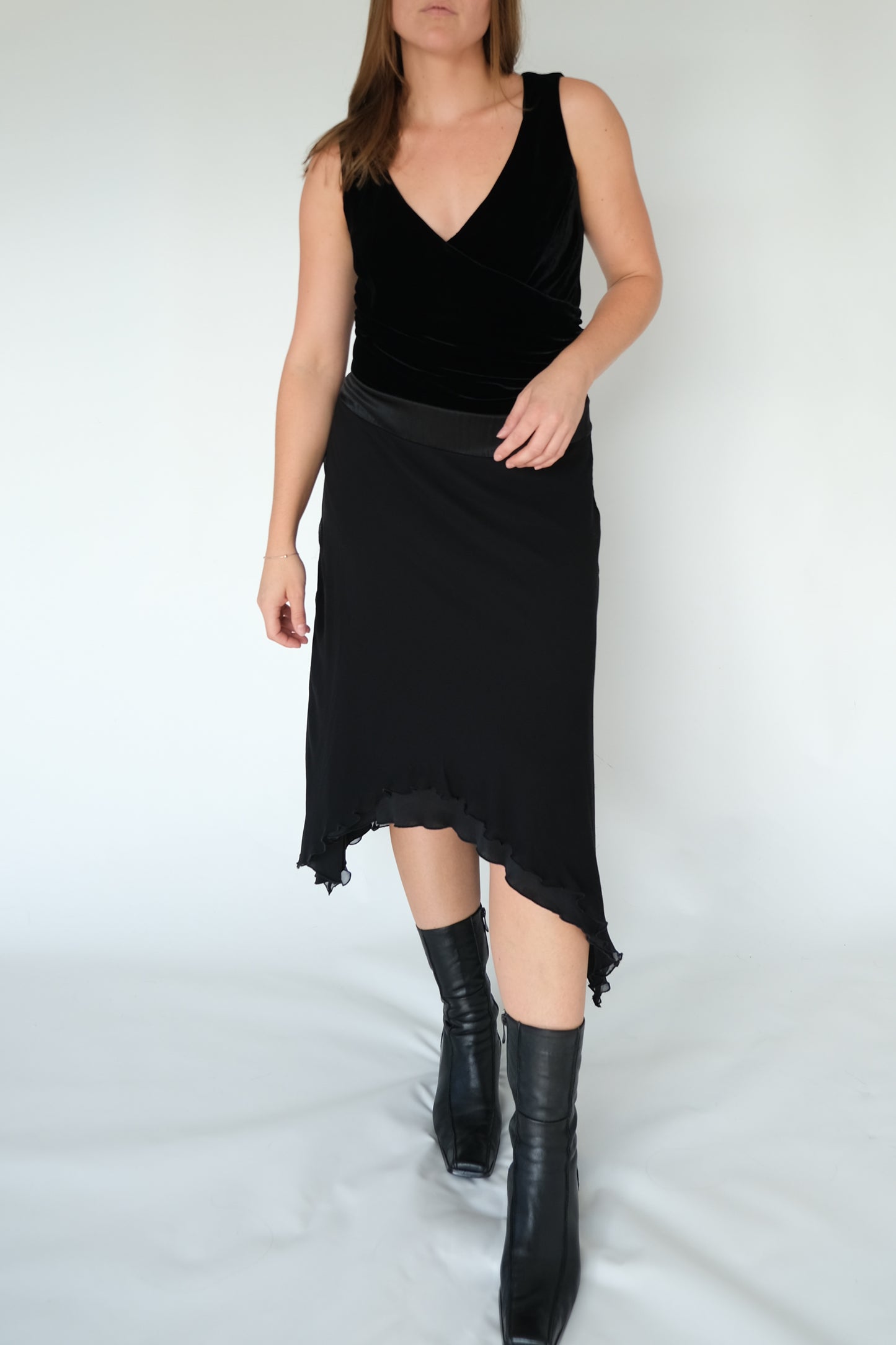 90's Silk and Velvet Dress