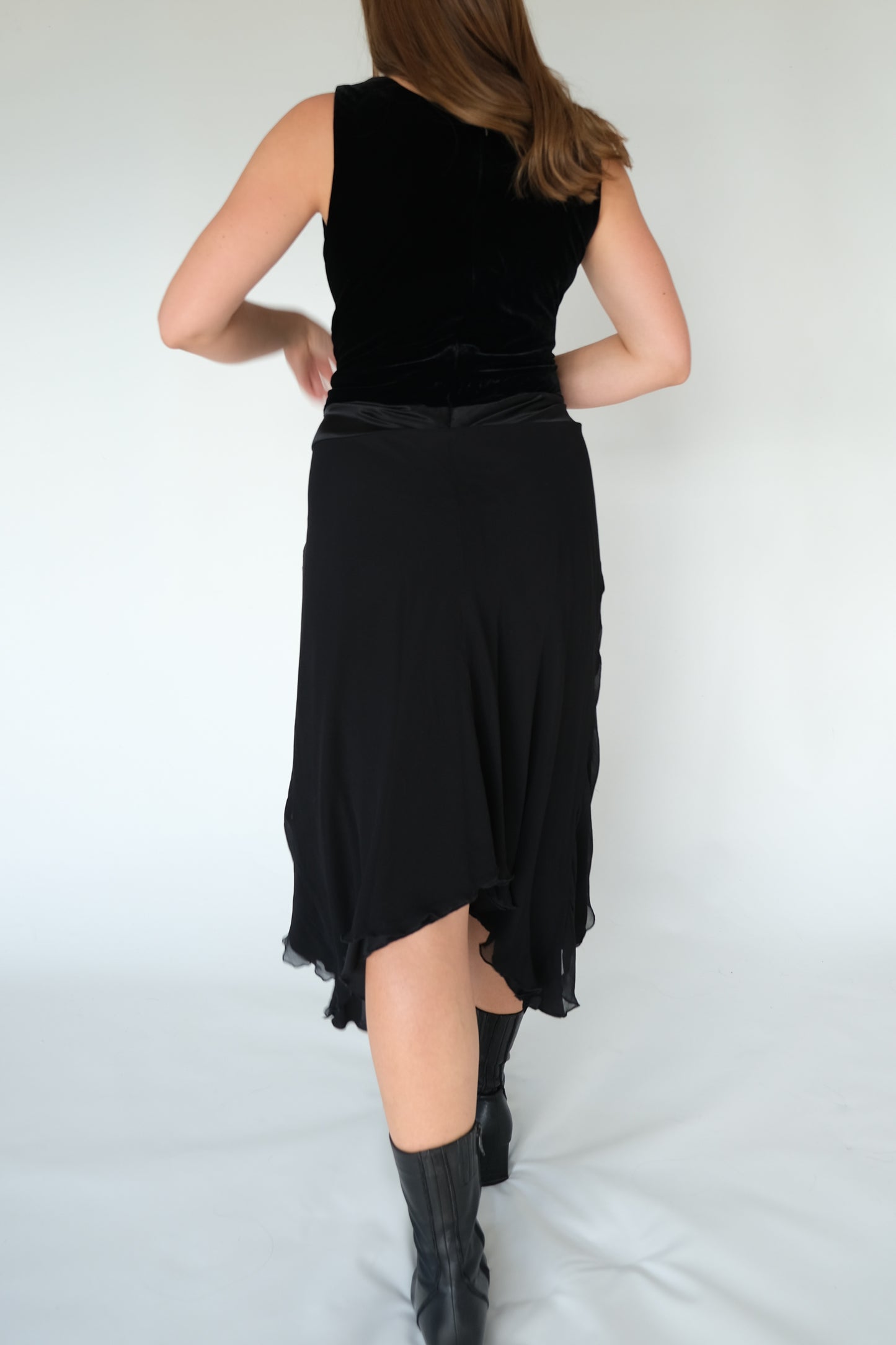 90's Silk and Velvet Dress