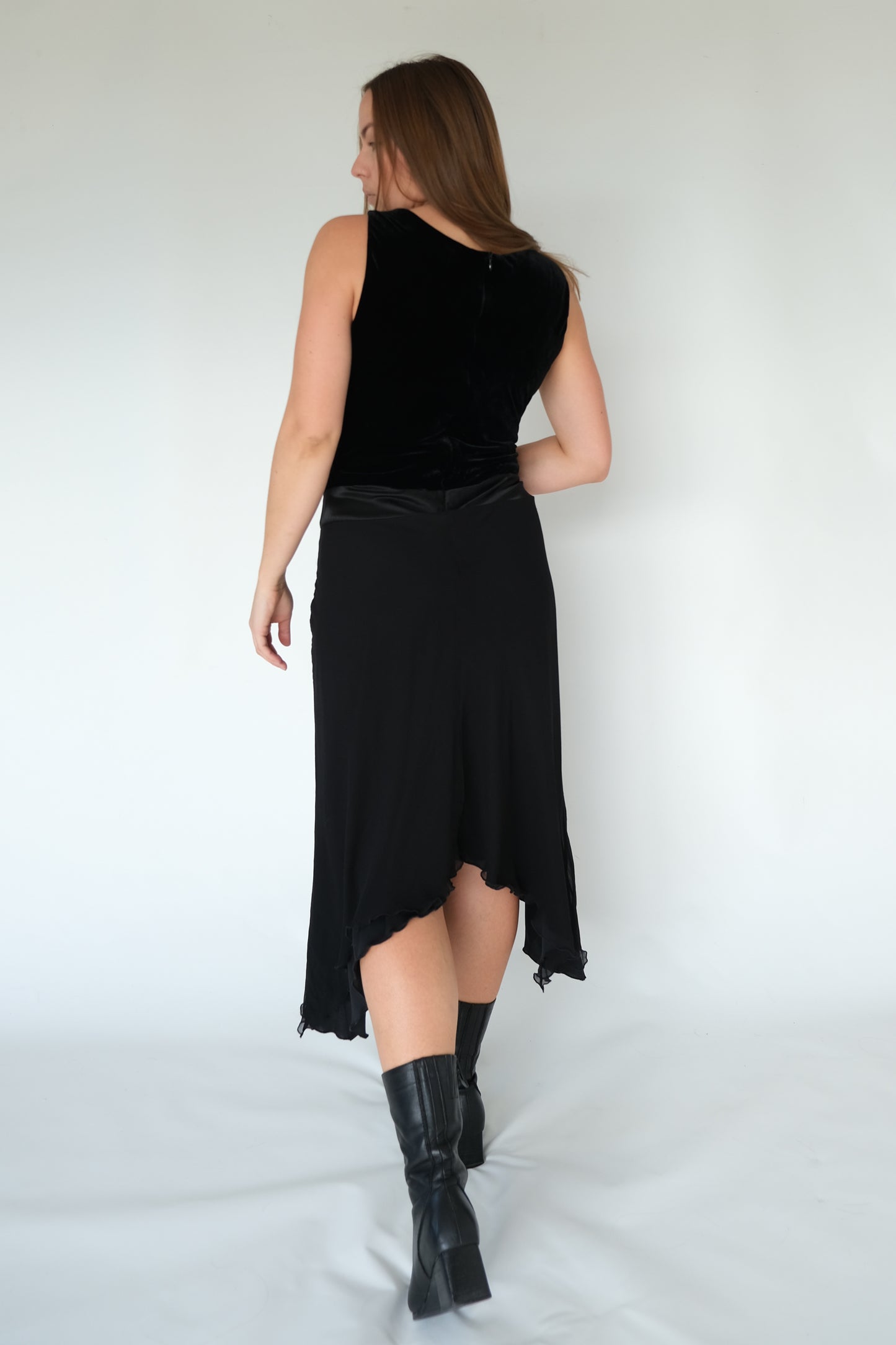 90's Silk and Velvet Dress