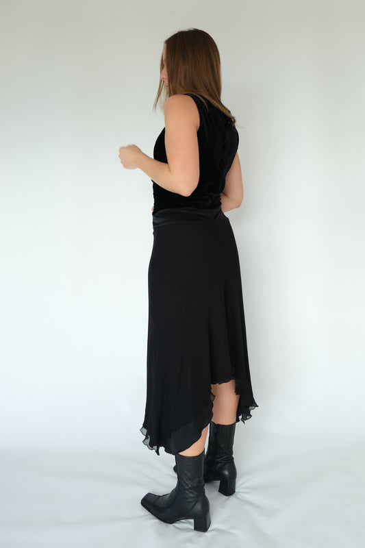 90's Silk and Velvet Dress