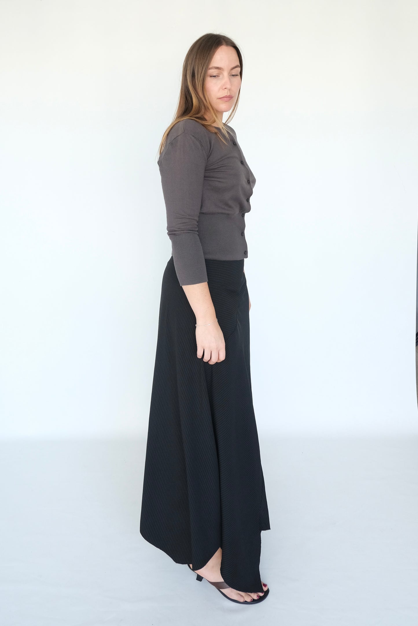 90’s Pinstripe Asym Skirt