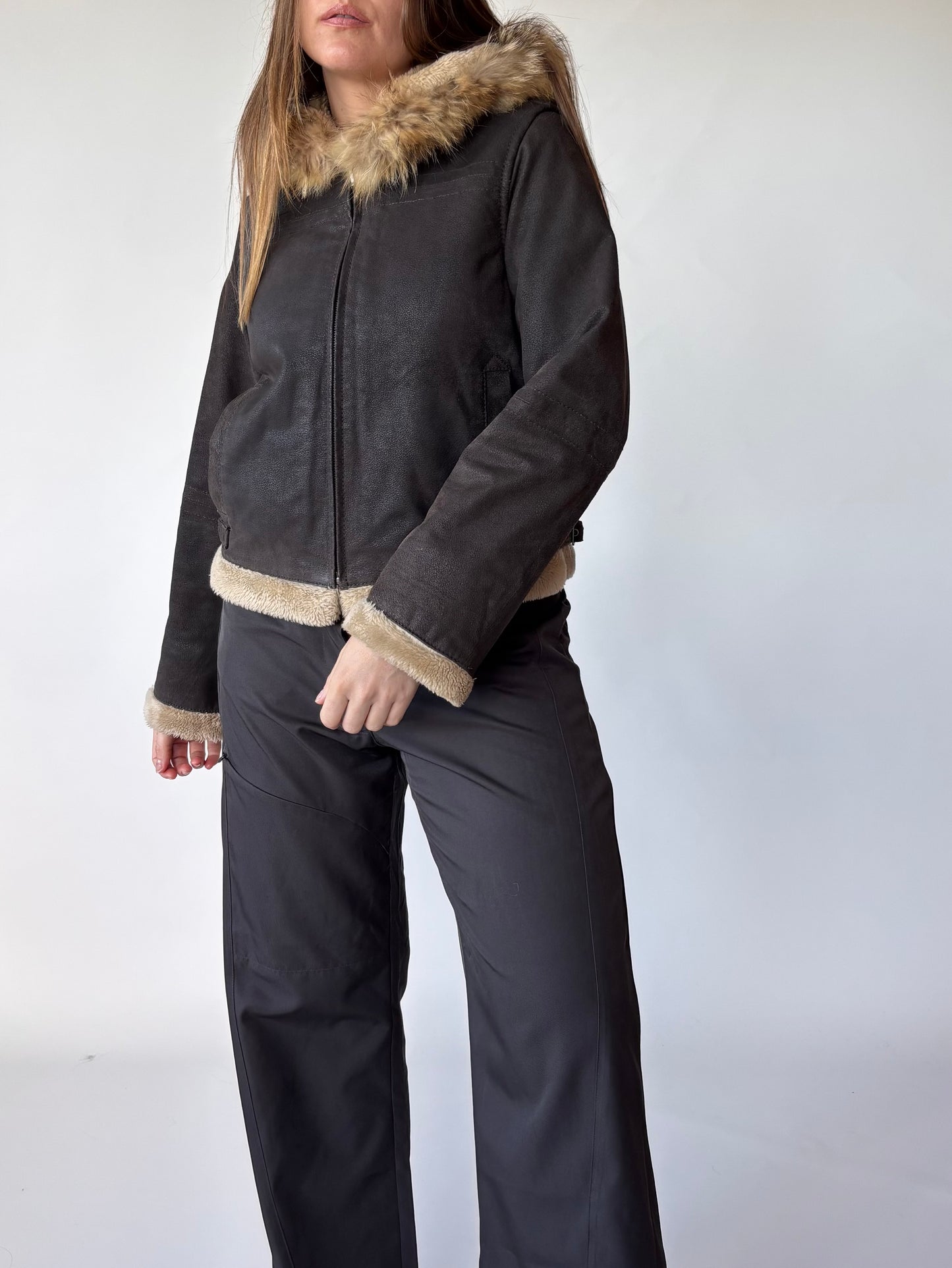 Vera Pelle Fur hooded leather jacket (6-10)