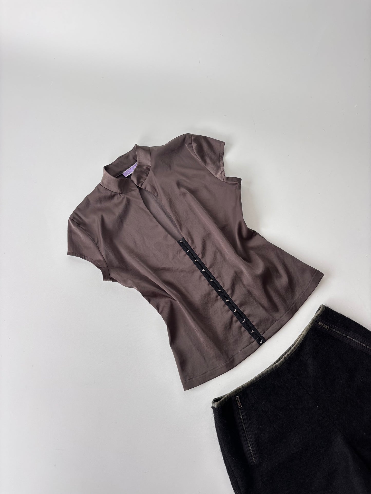 Andrea Yasmin Eyelet Satin Top
