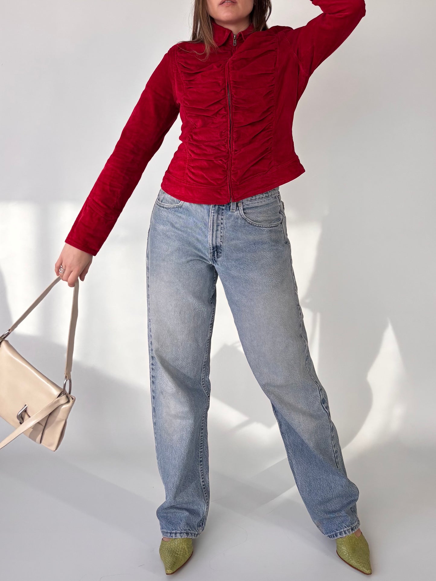 Newport Ruby Ruched Velvet Jacket (8-12)