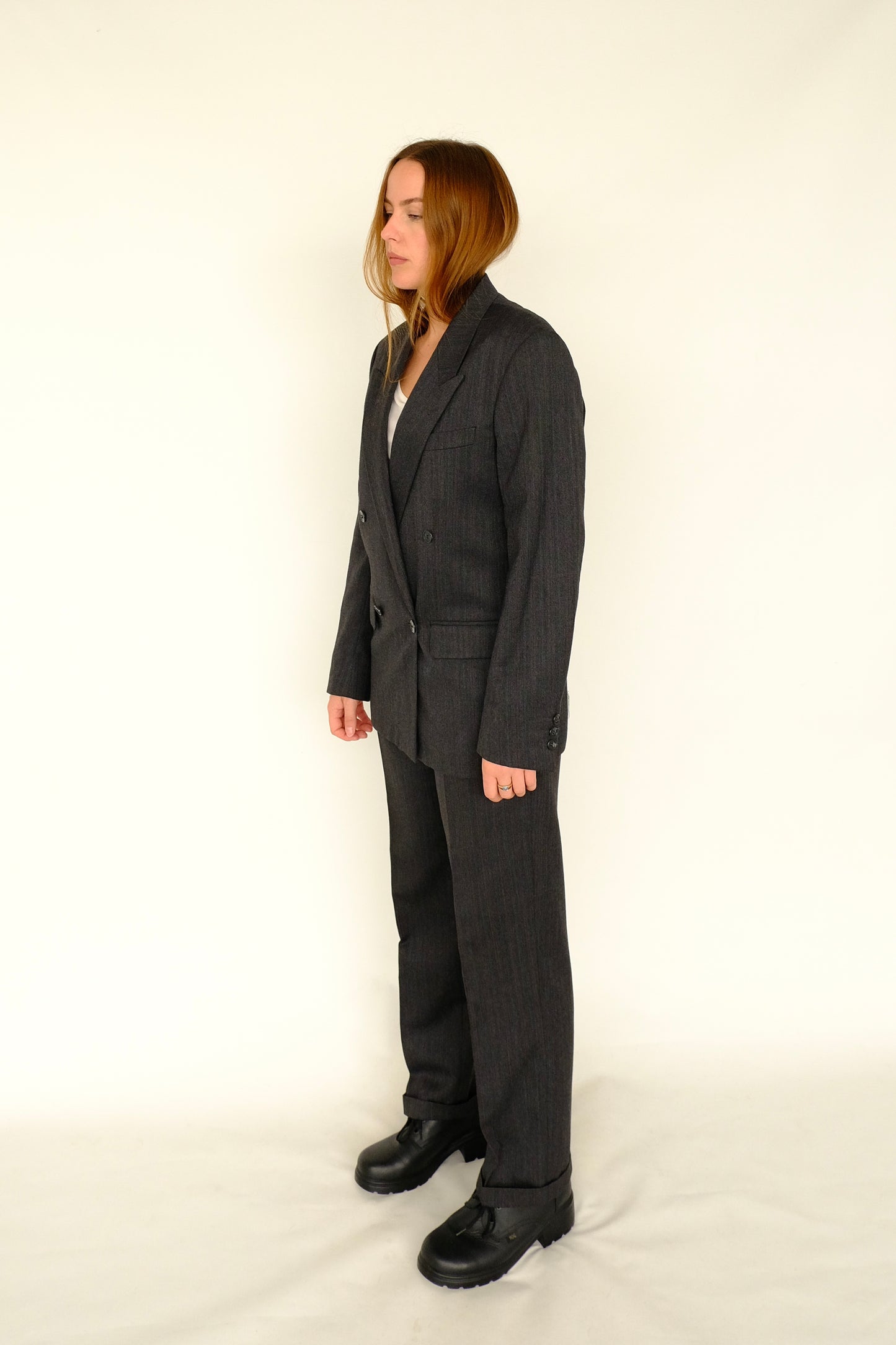 Charcoal Wool Pant Suit