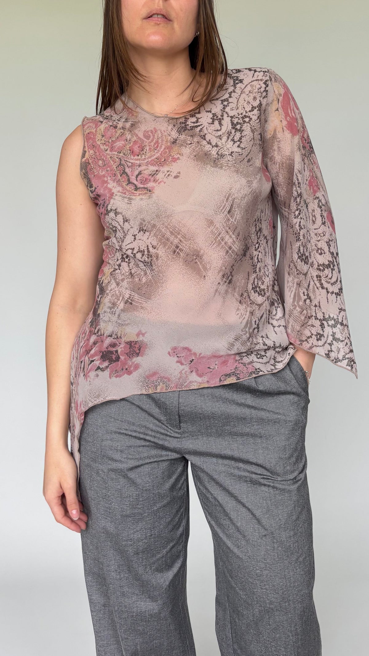 2000’s Asymmetric Print Top