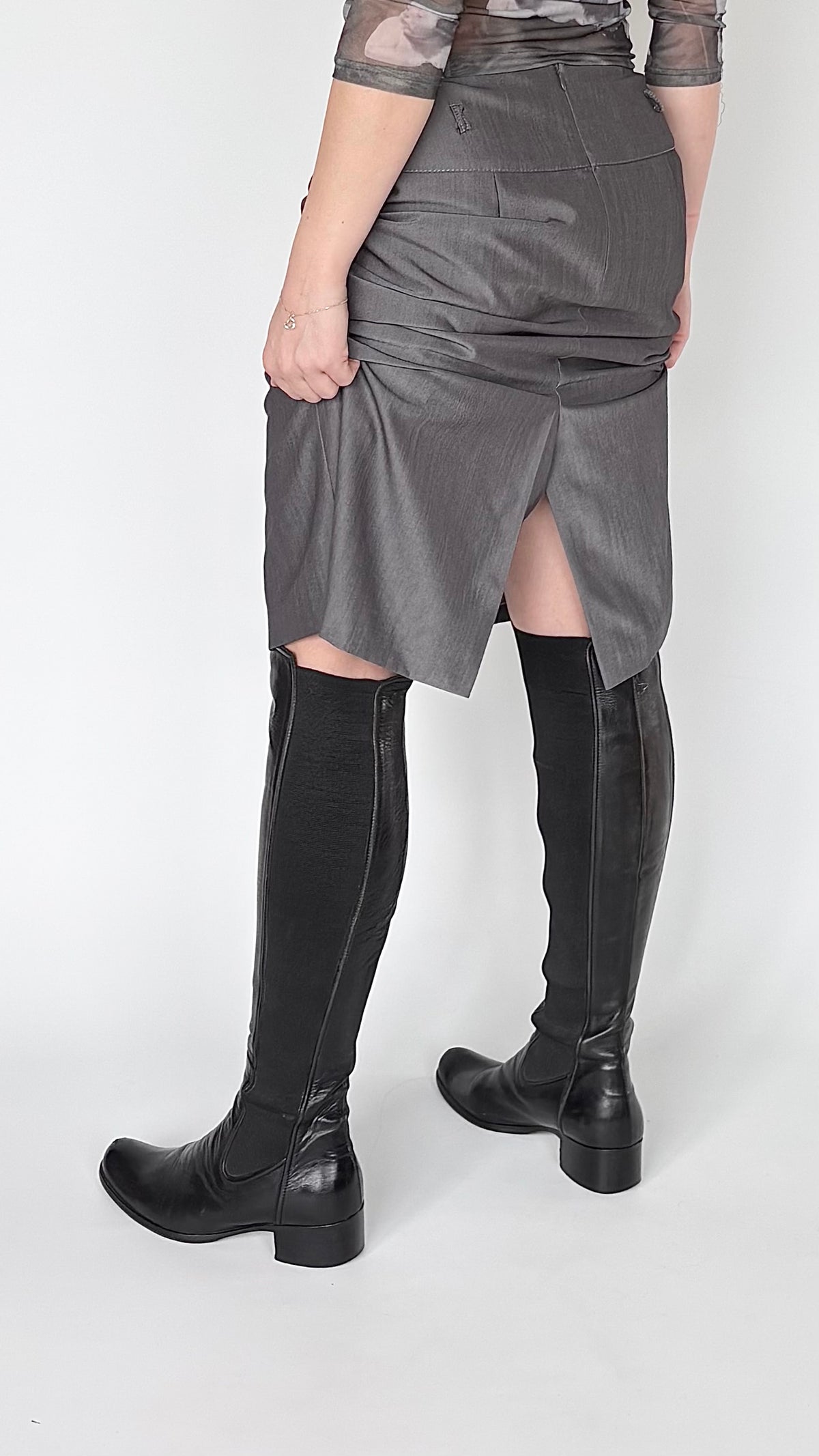 Italian Made Leather Knee High Boots 39/40