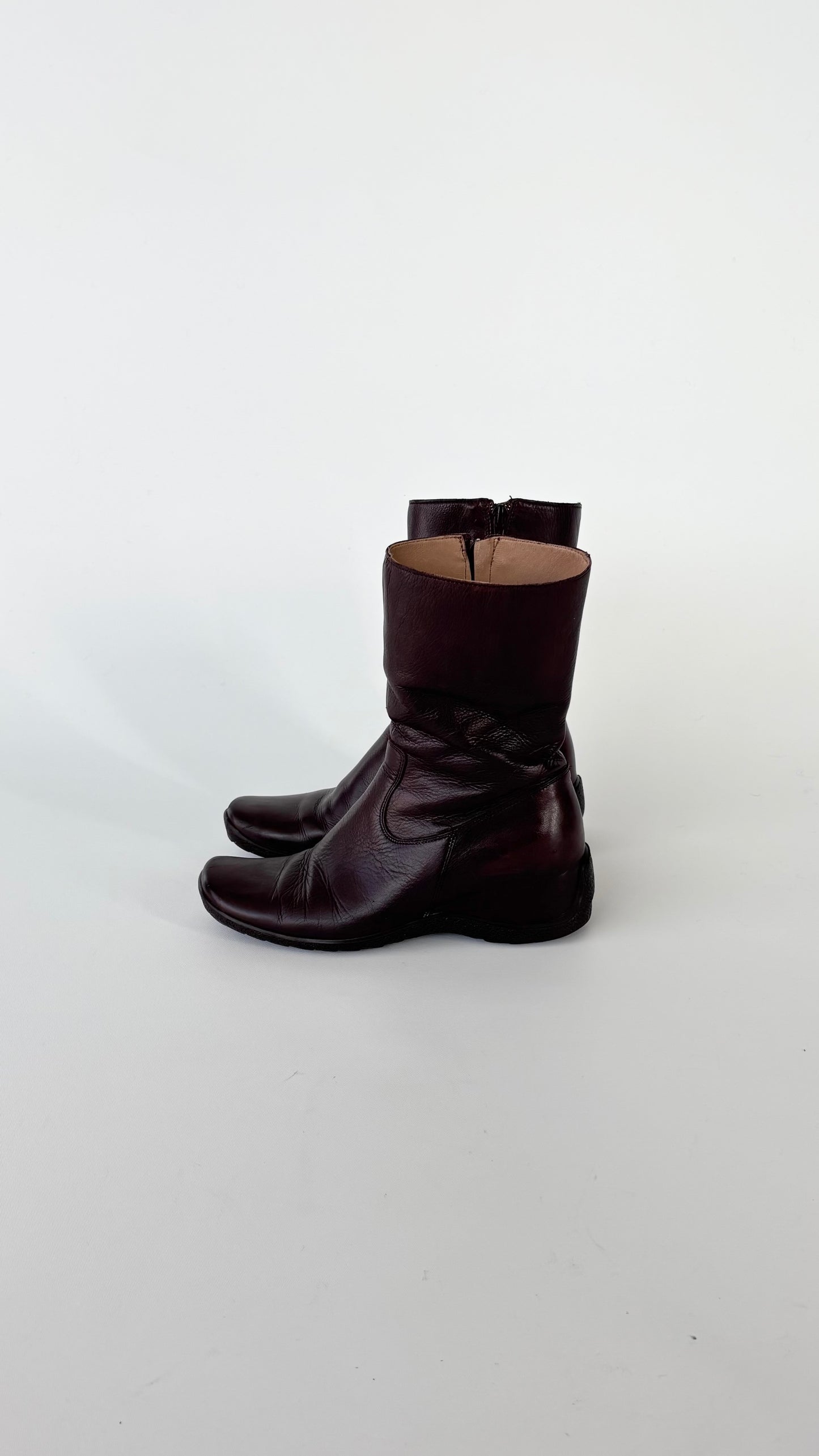 Italian Leather Wedge Boot (37)