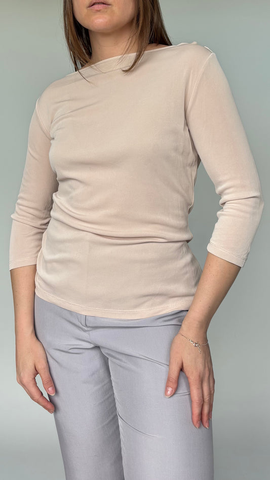 Silk Cowl 3/4 Sleeve Top