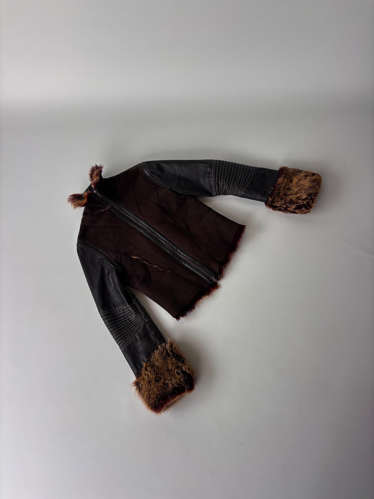 Firetrap Leather Faux Fur Jacket