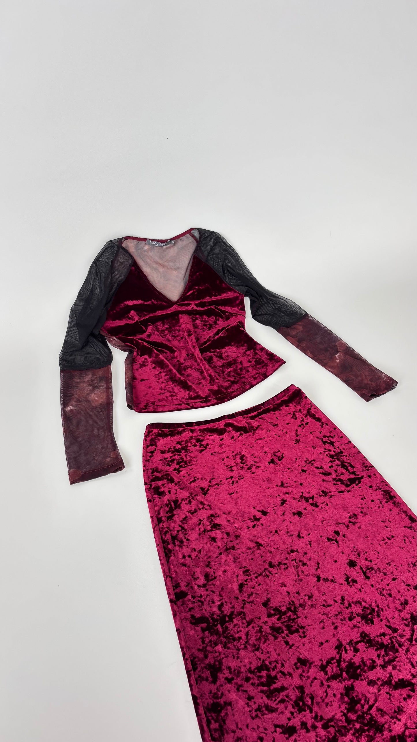 Bisou Bisou Velvet Mesh Skirt Set (8-10)