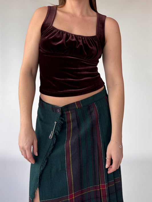 Velvet Ruched front Top