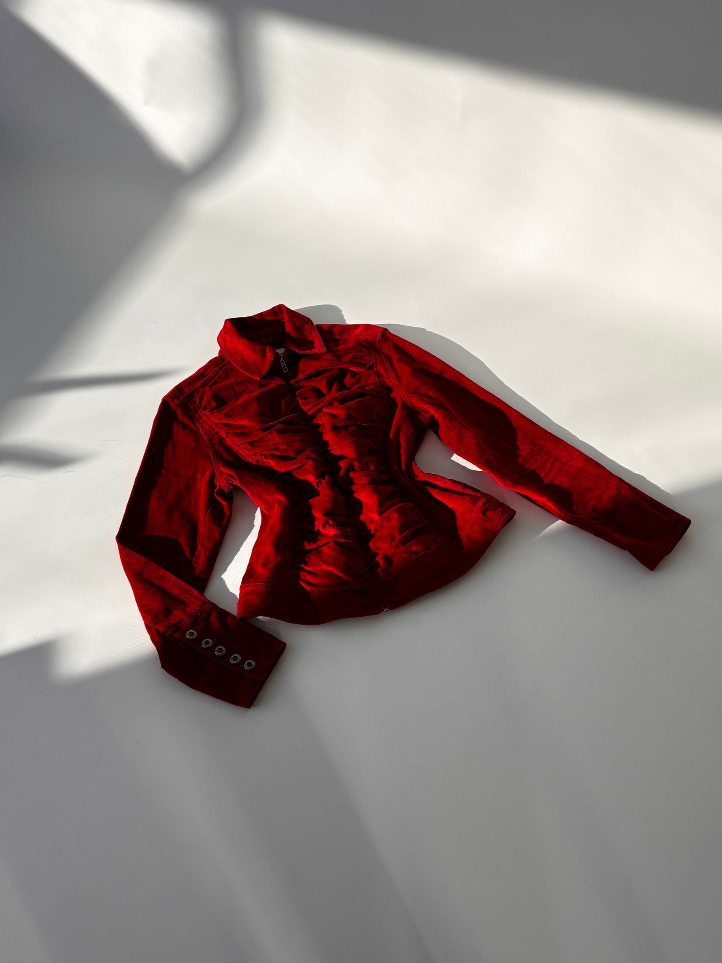 Newport Ruby Ruched Velvet Jacket (8-12)