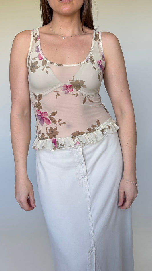 2000’s Floral Mesh Top