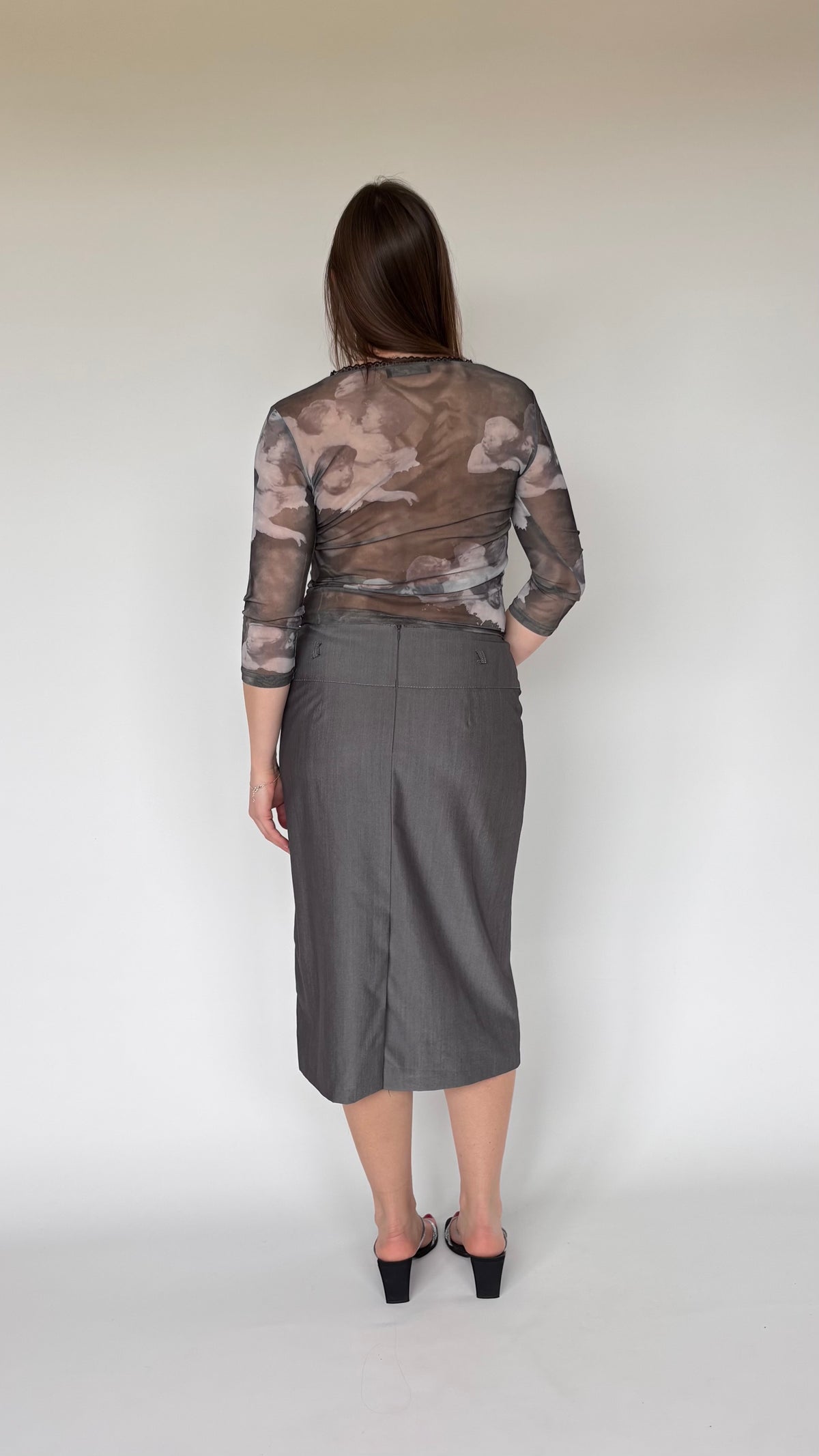 Basler Silver Wool Skirt (10-12)