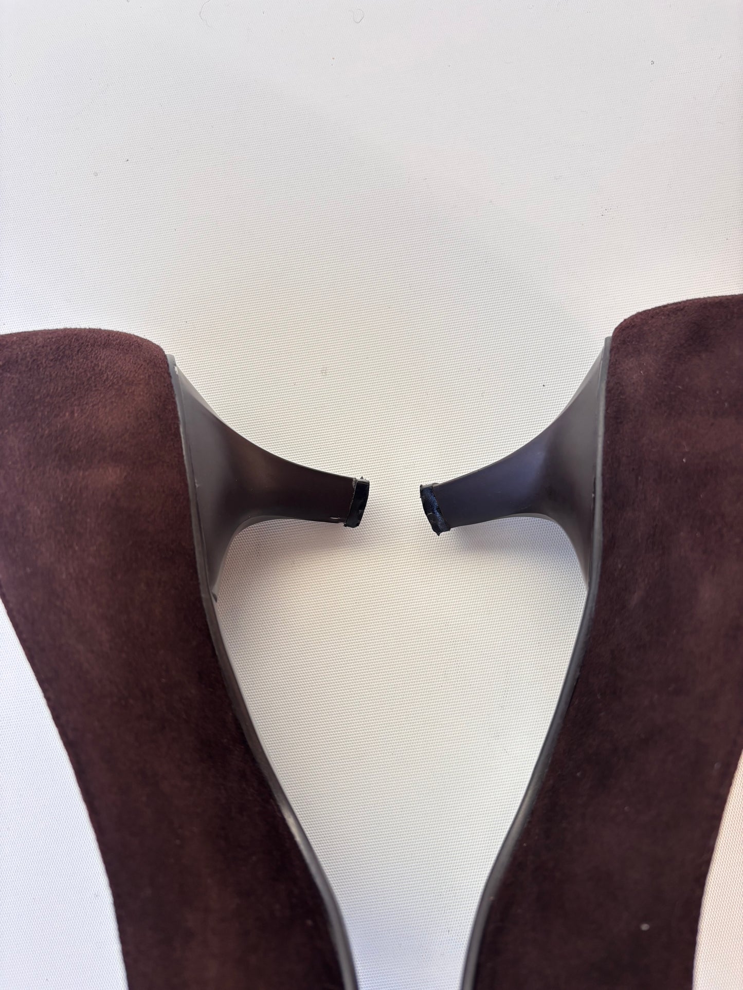 Lace front Leather Kitten Heel