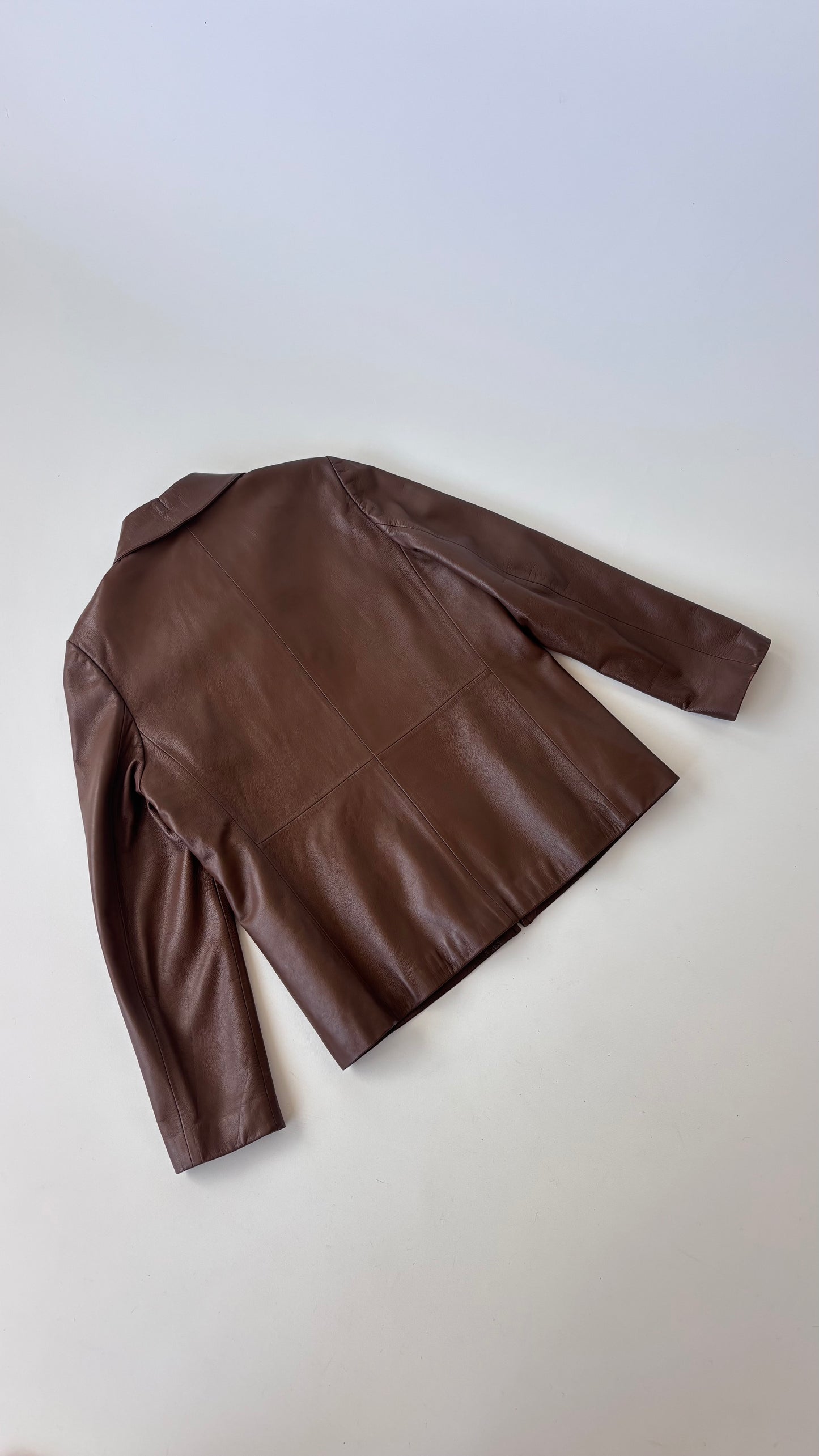 FNS Korean Vintage Leather Jacket Brown (10-12)