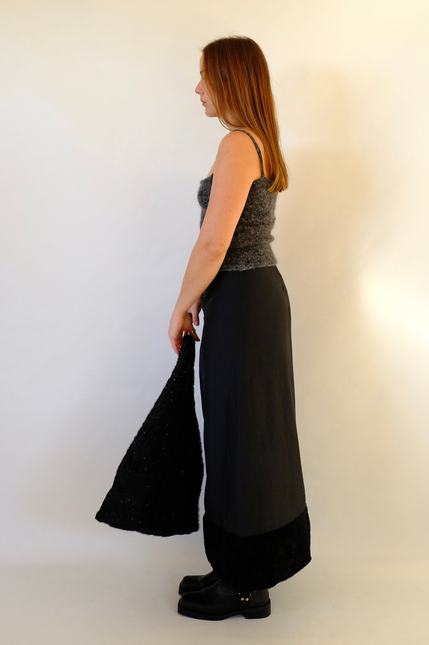 90’s Velvet Trim Skirt