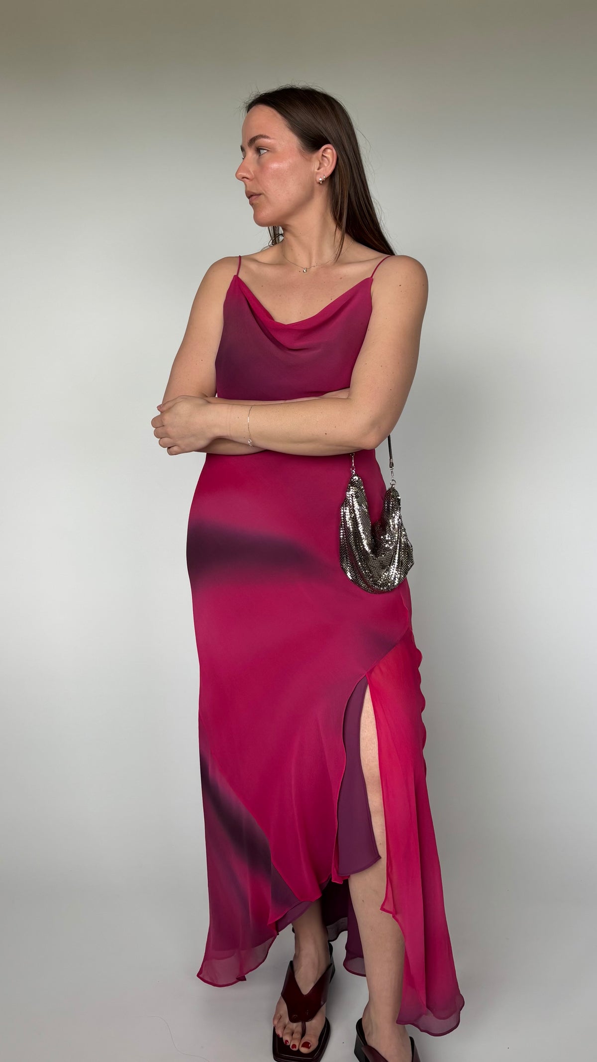 Monsoon Silk Bias Dress (8-10)
