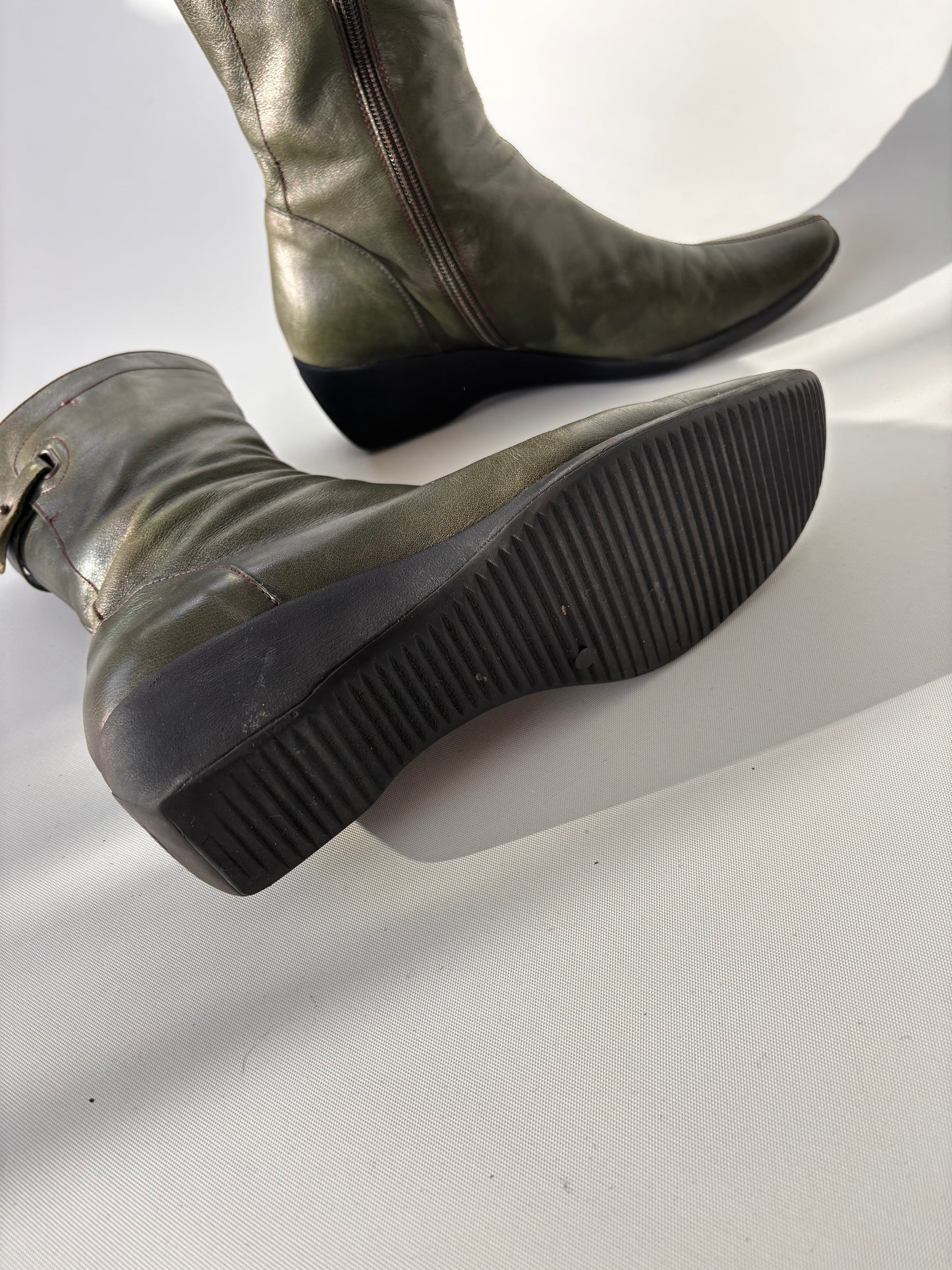 Paco Herrero Olive Leather Boots