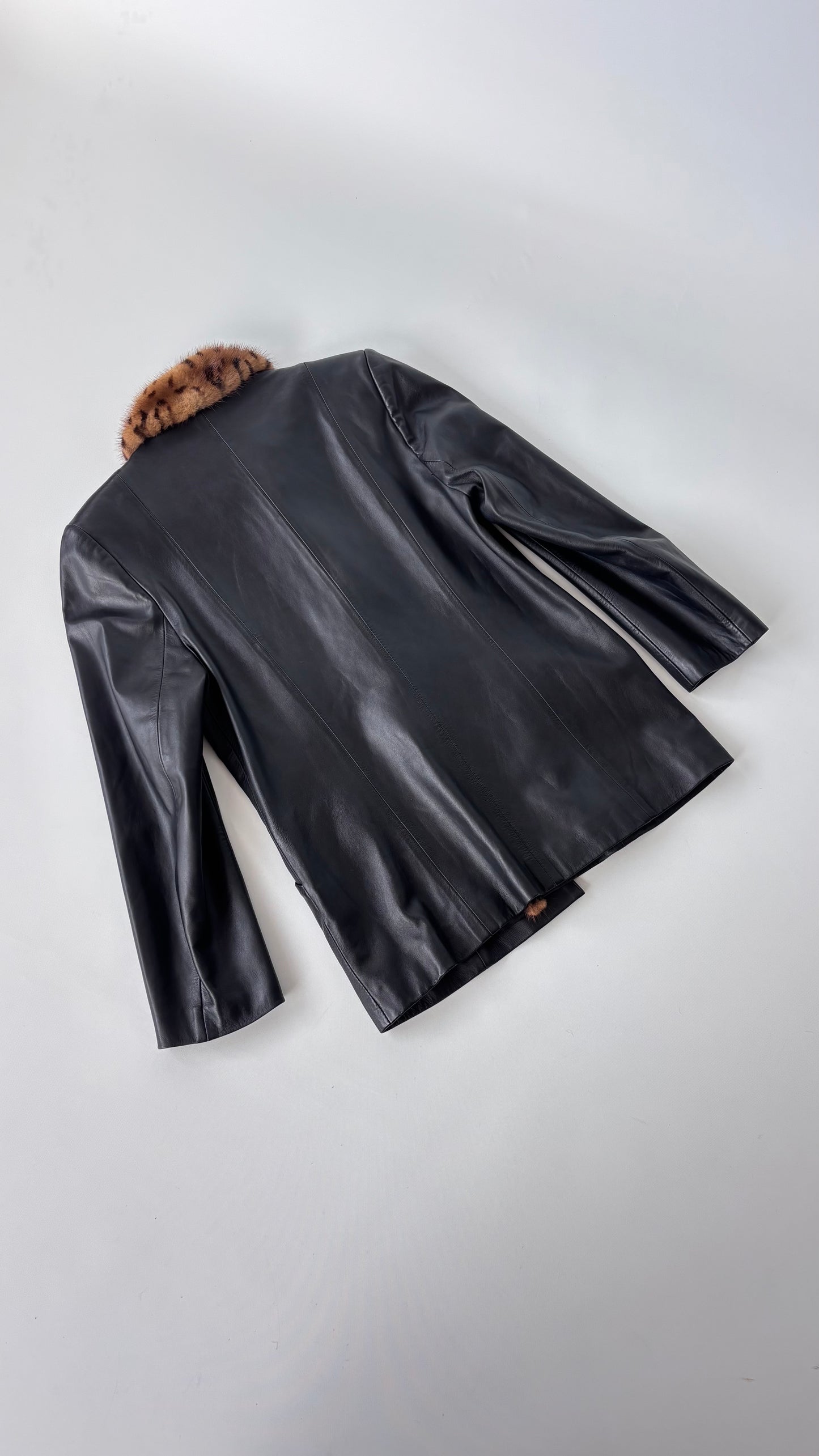 Aobao Mink Fur Leather Jacket (6-10)