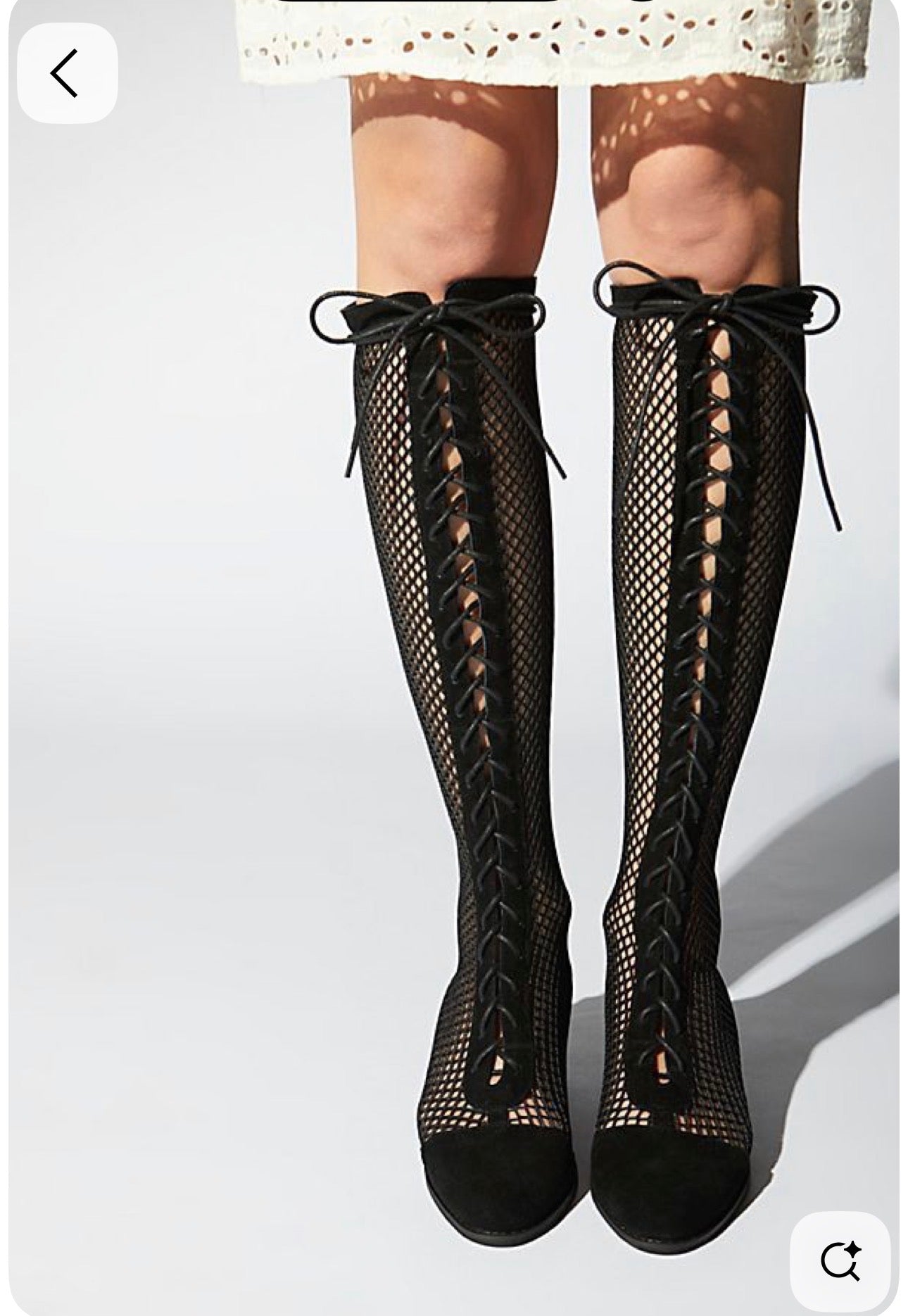 Jeffrey Campbell Leather Mesh Lace up Boots (9/9.5)