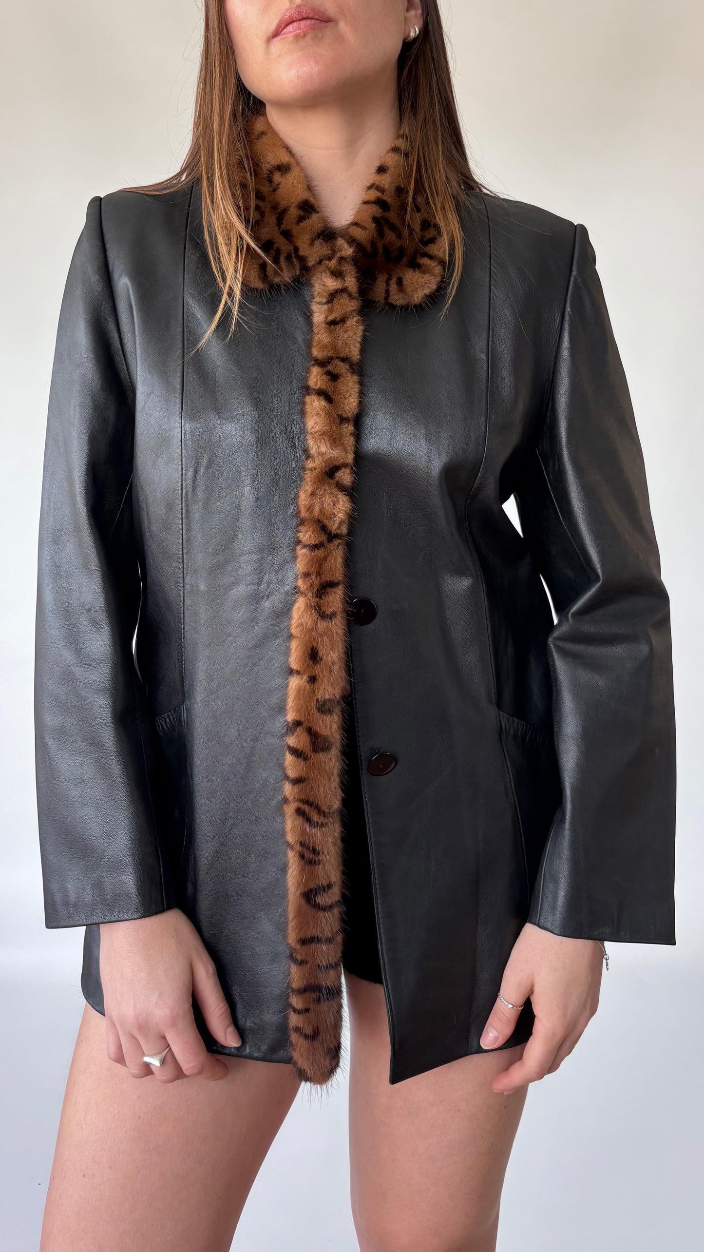 Aobao Mink Fur Leather Jacket (6-10)