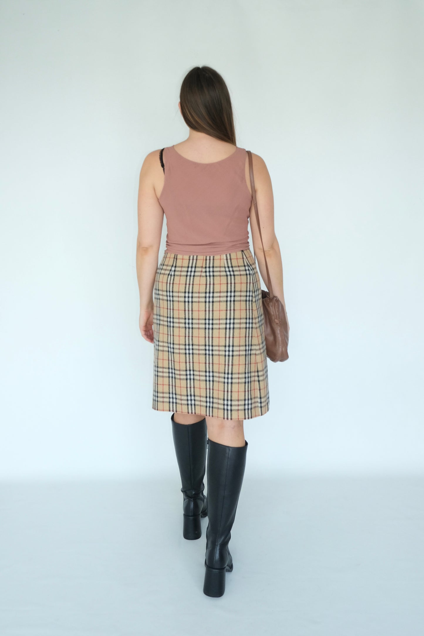 Walnut Leather Cinch Bag