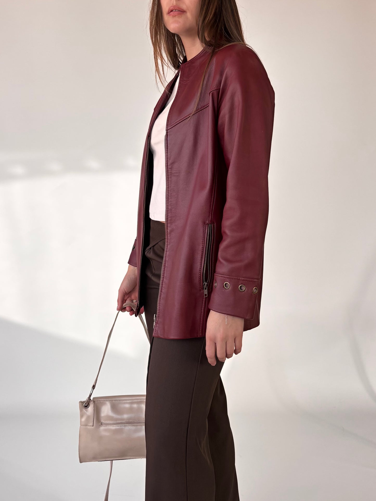 Jennie Field Mulberry Leather Moto Jacket (8-12)