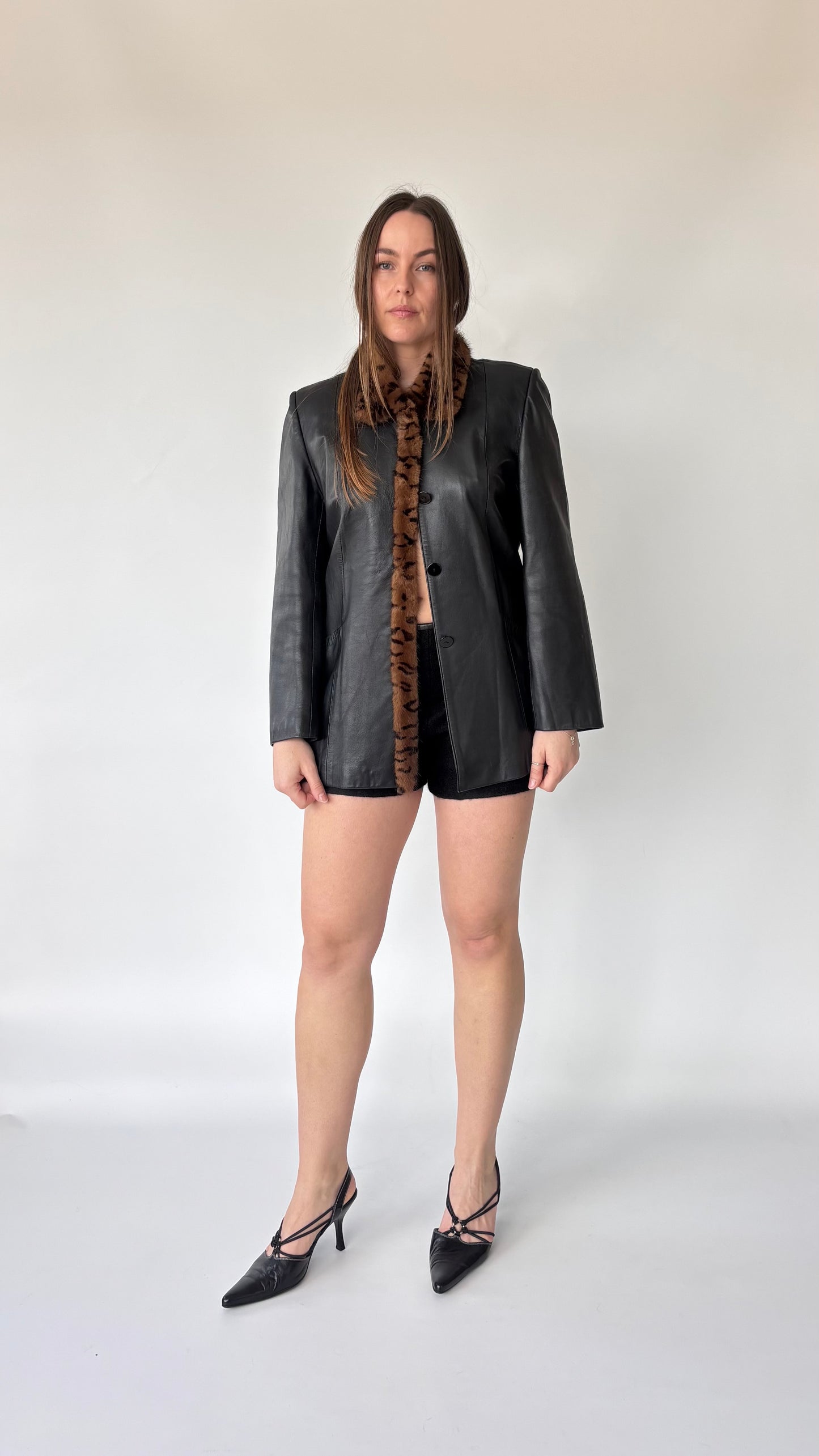 Aobao Mink Fur Leather Jacket (6-10)