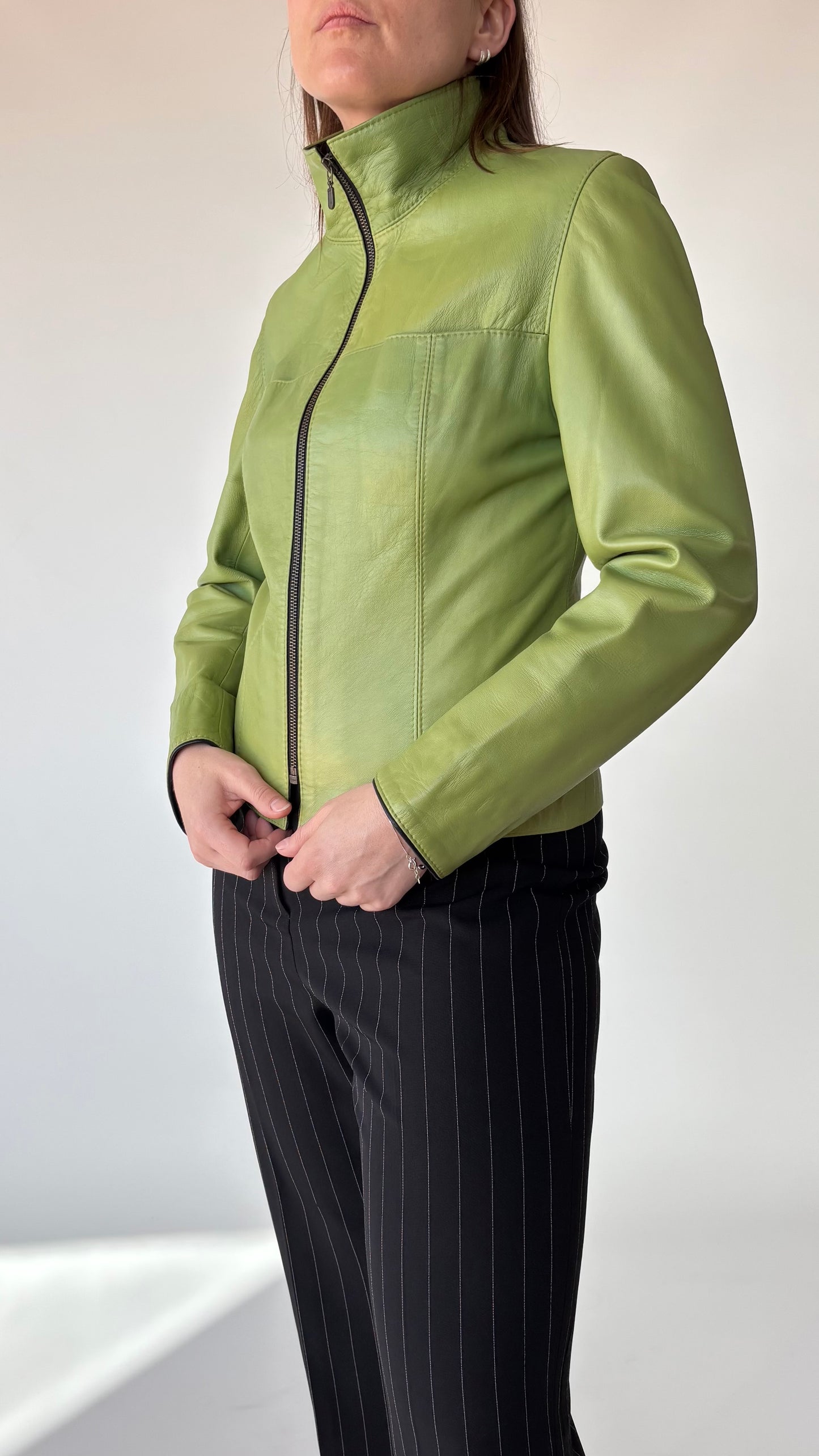 Caroline Moore Lime Leather Jacket (6-10)