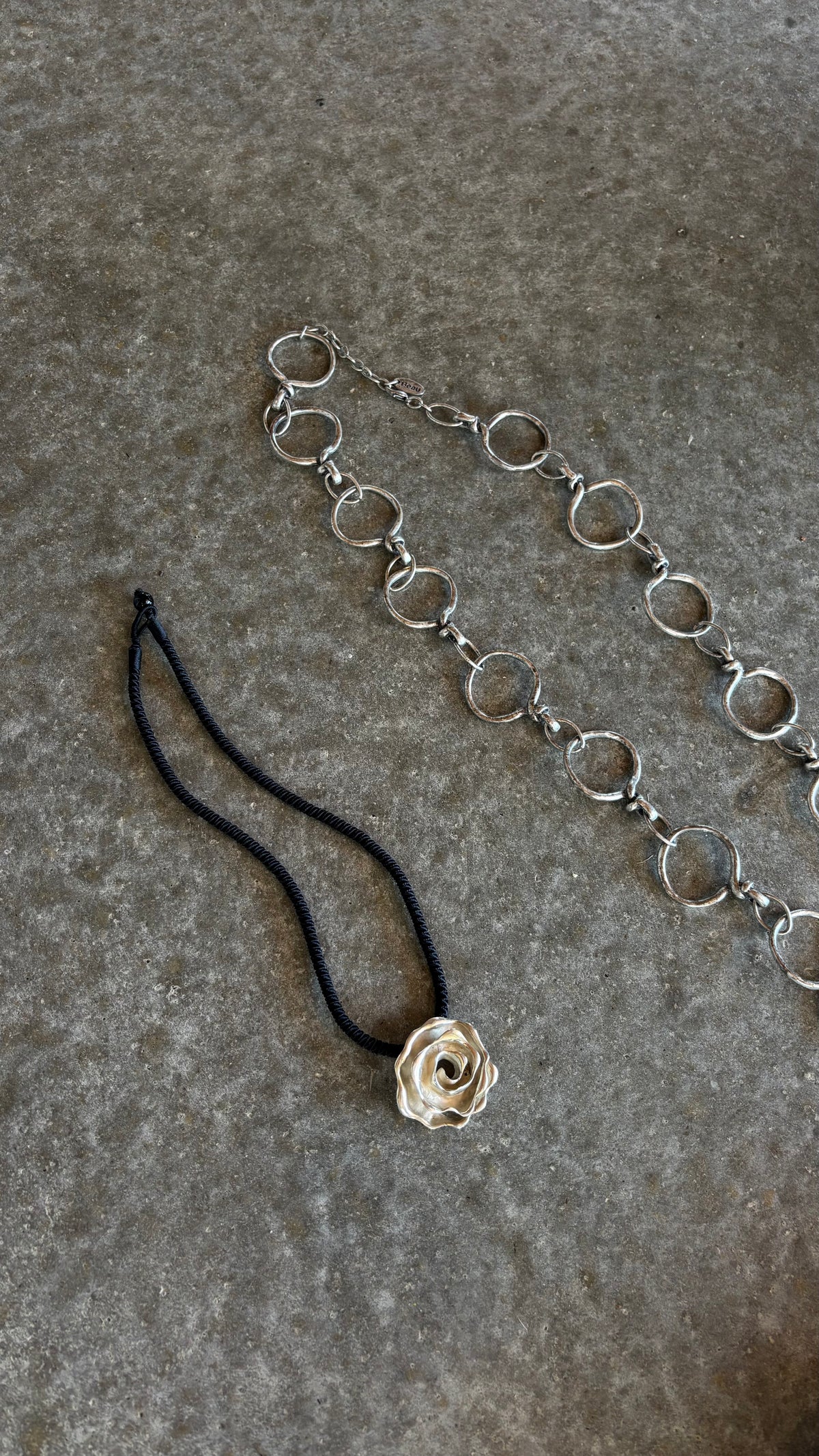 Rosette 925 Silver Pendant Necklace