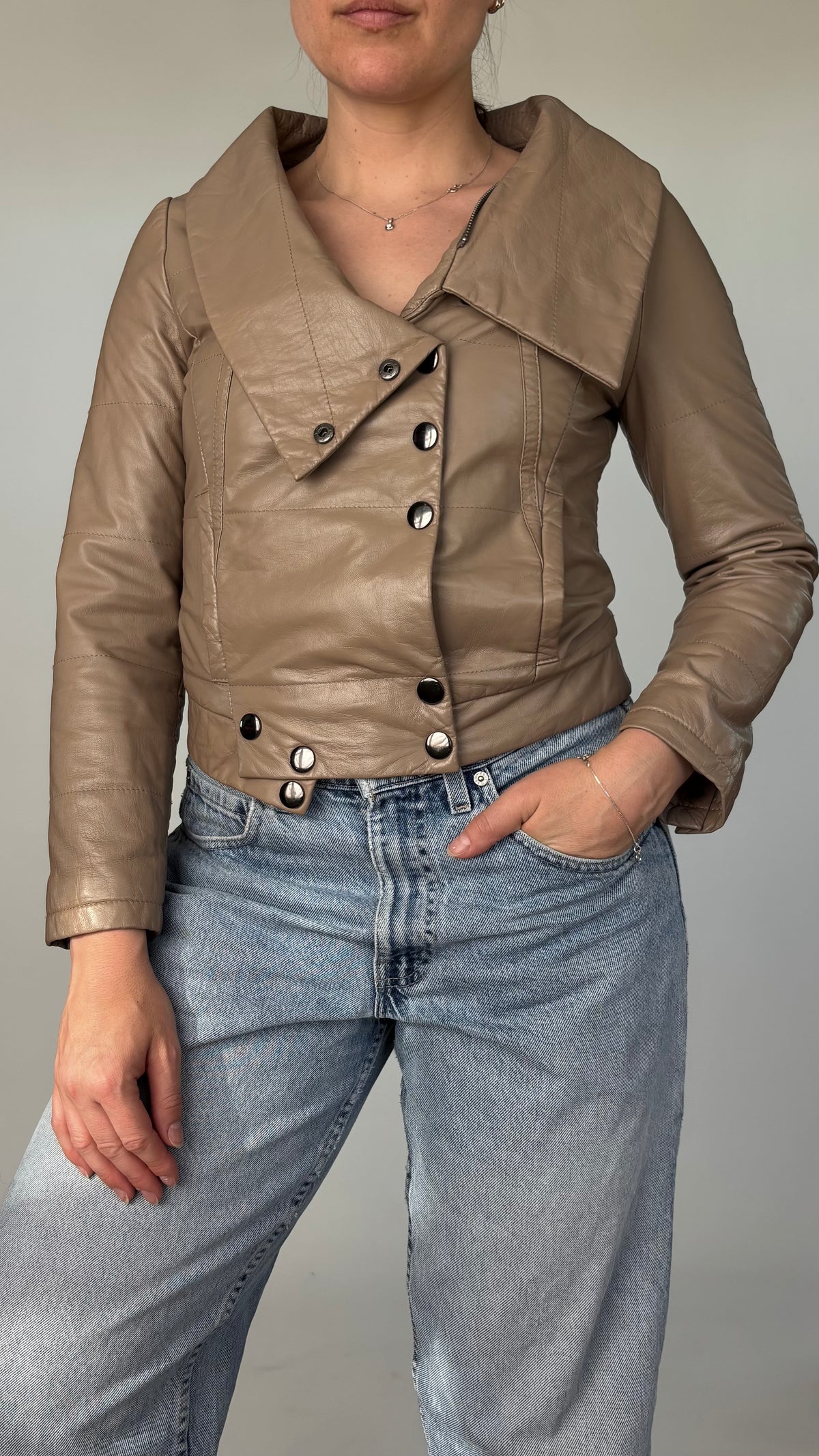 00’s Cropped Leather Jacket